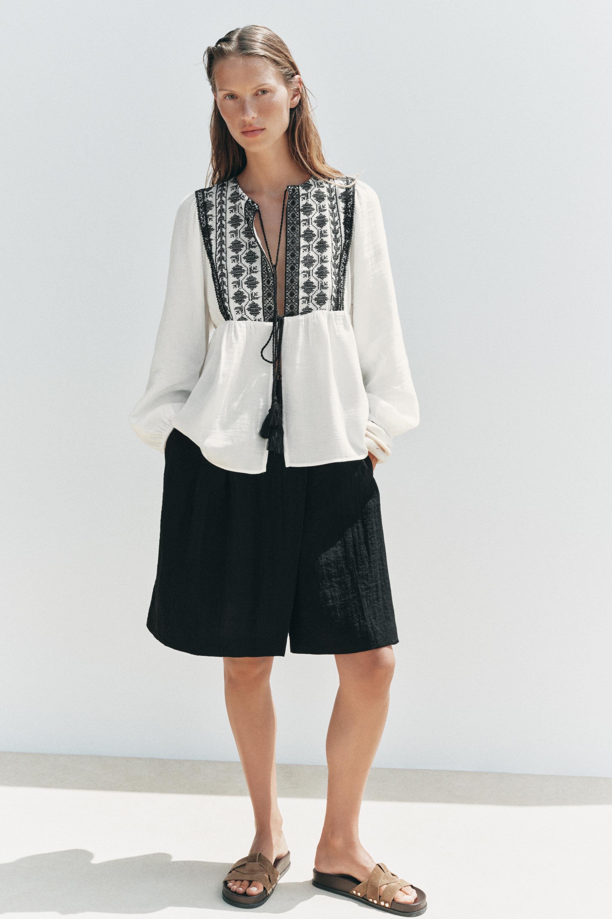 CONTRAST EMBROIDERY SHIRT