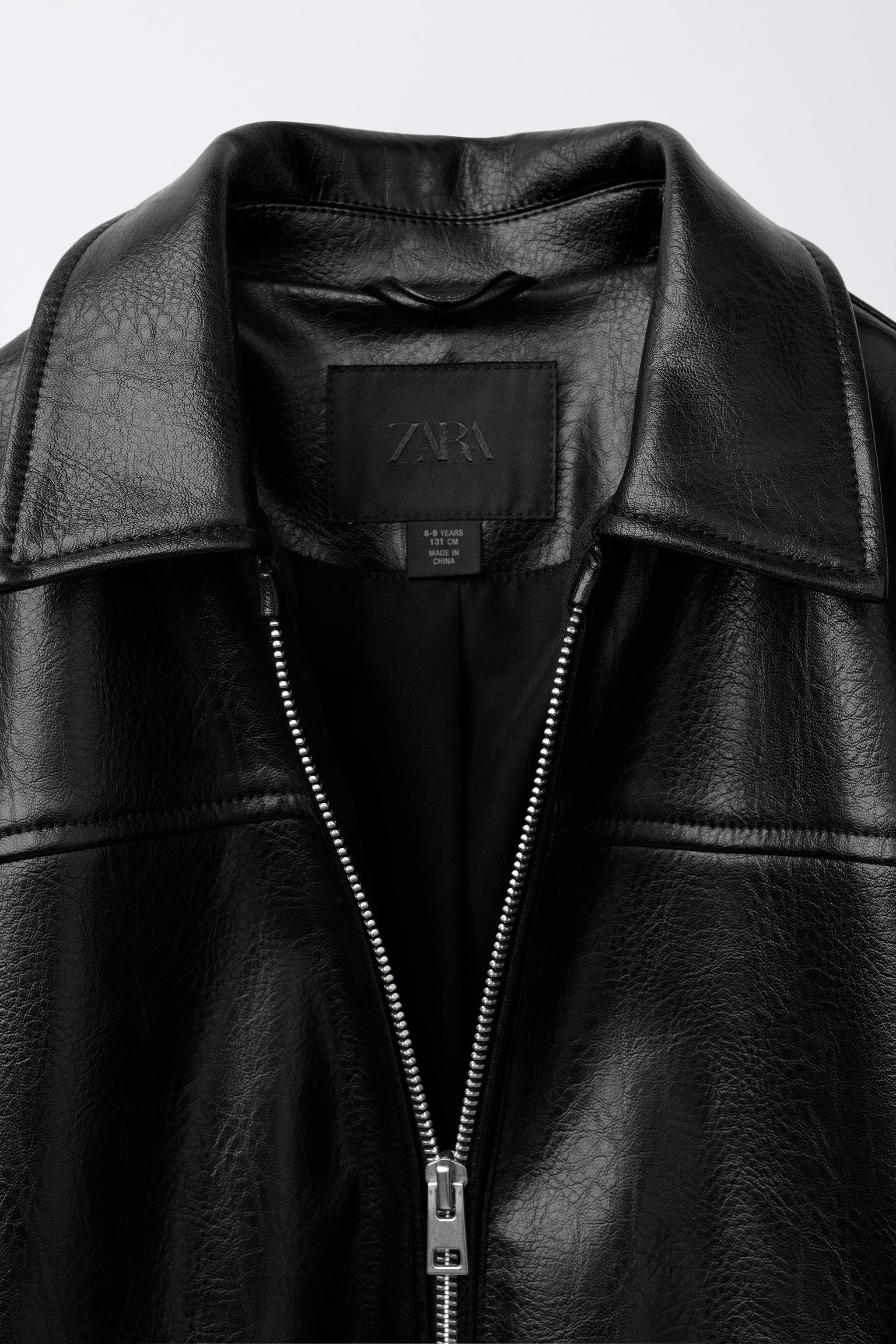 FAUX LEATHER BOMBER JACKET