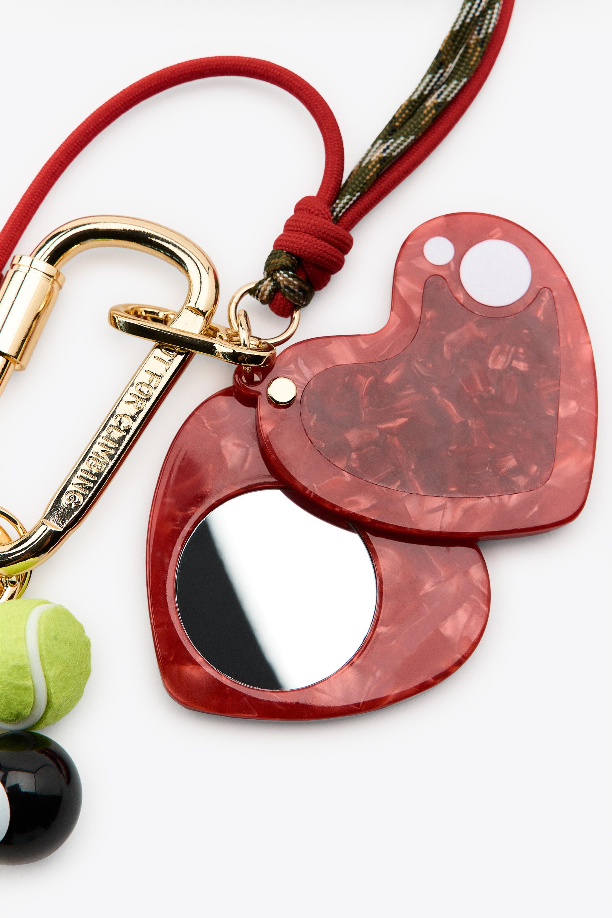 MIRROR HEART MULTI-CHARM KEYRING