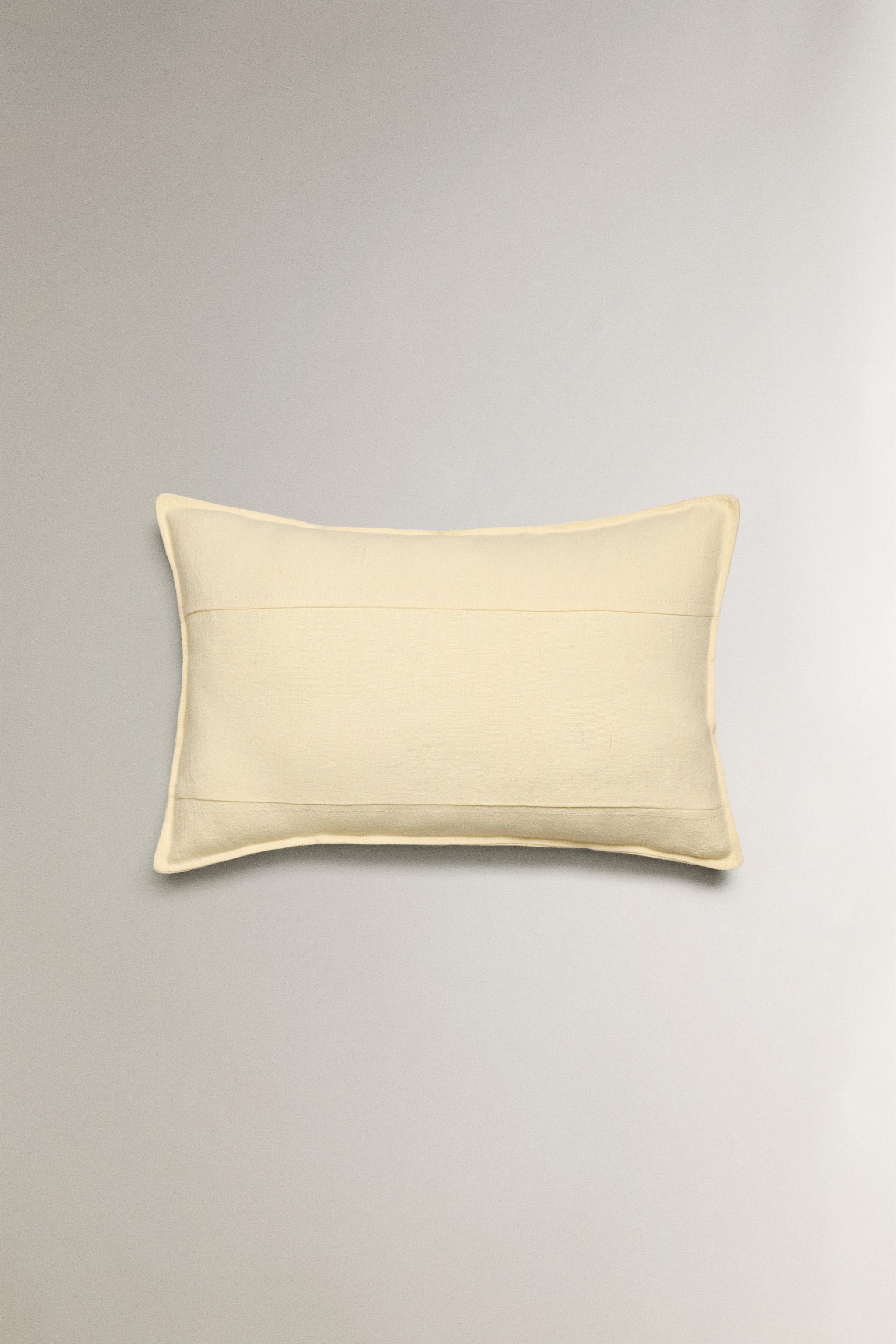 BACKSTITCHED THROW PILLOW COVER