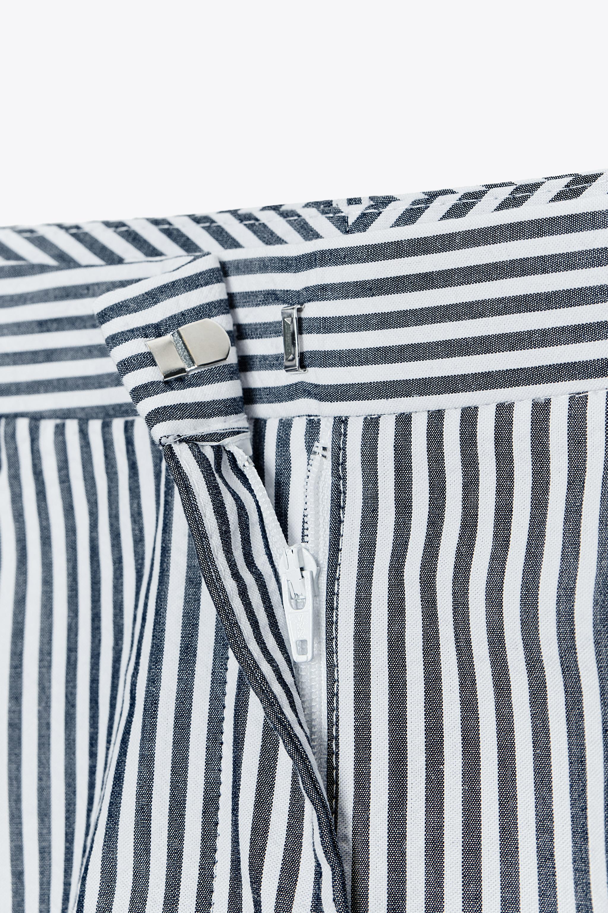 STRIPED BELTED CULOTTES