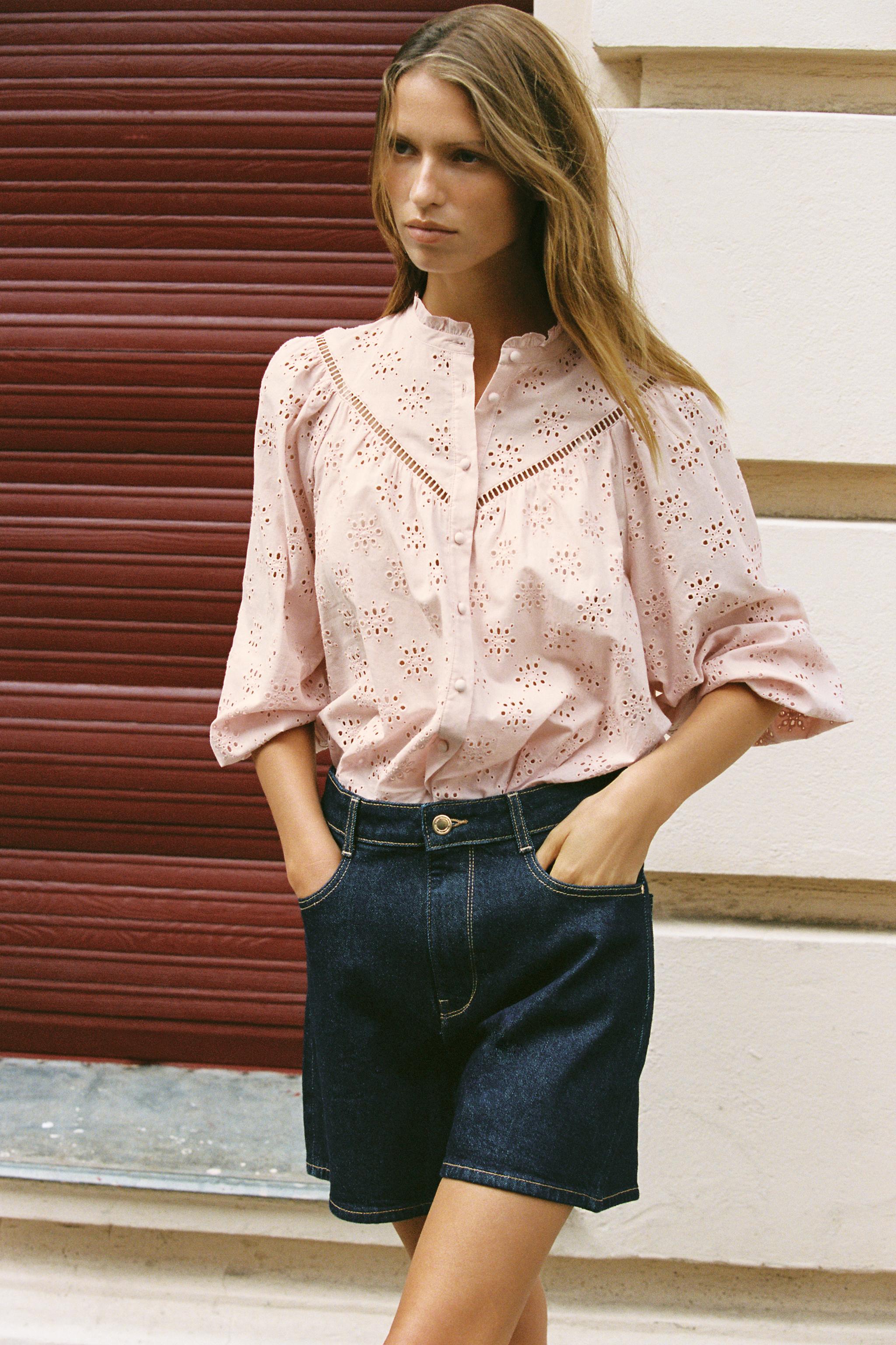 EYELET EMBROIDERY SHIRT
