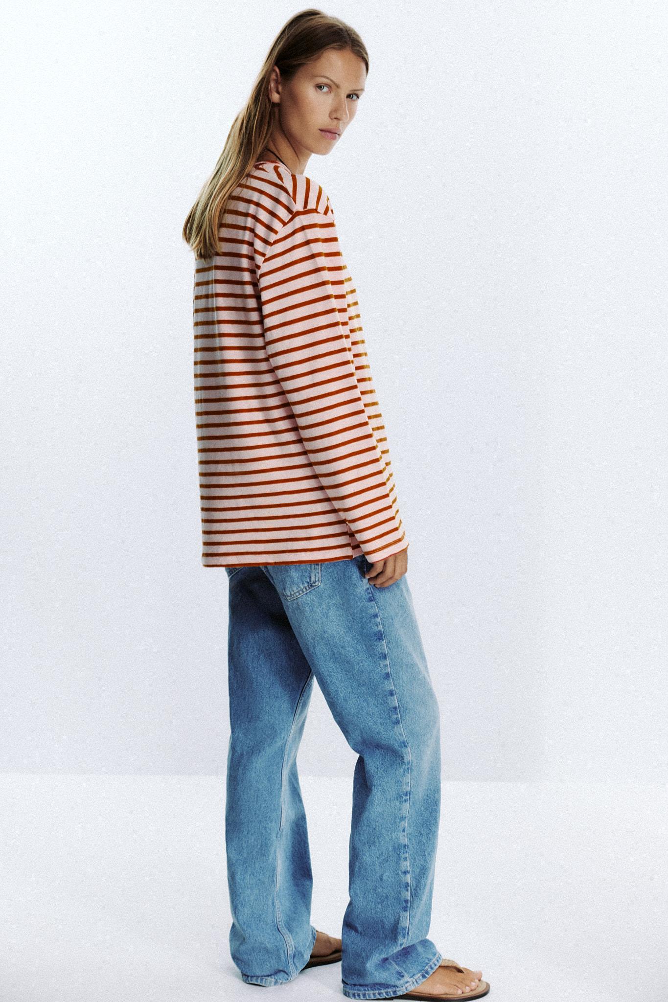 SLUB STRIPED COTTON T-SHIRT