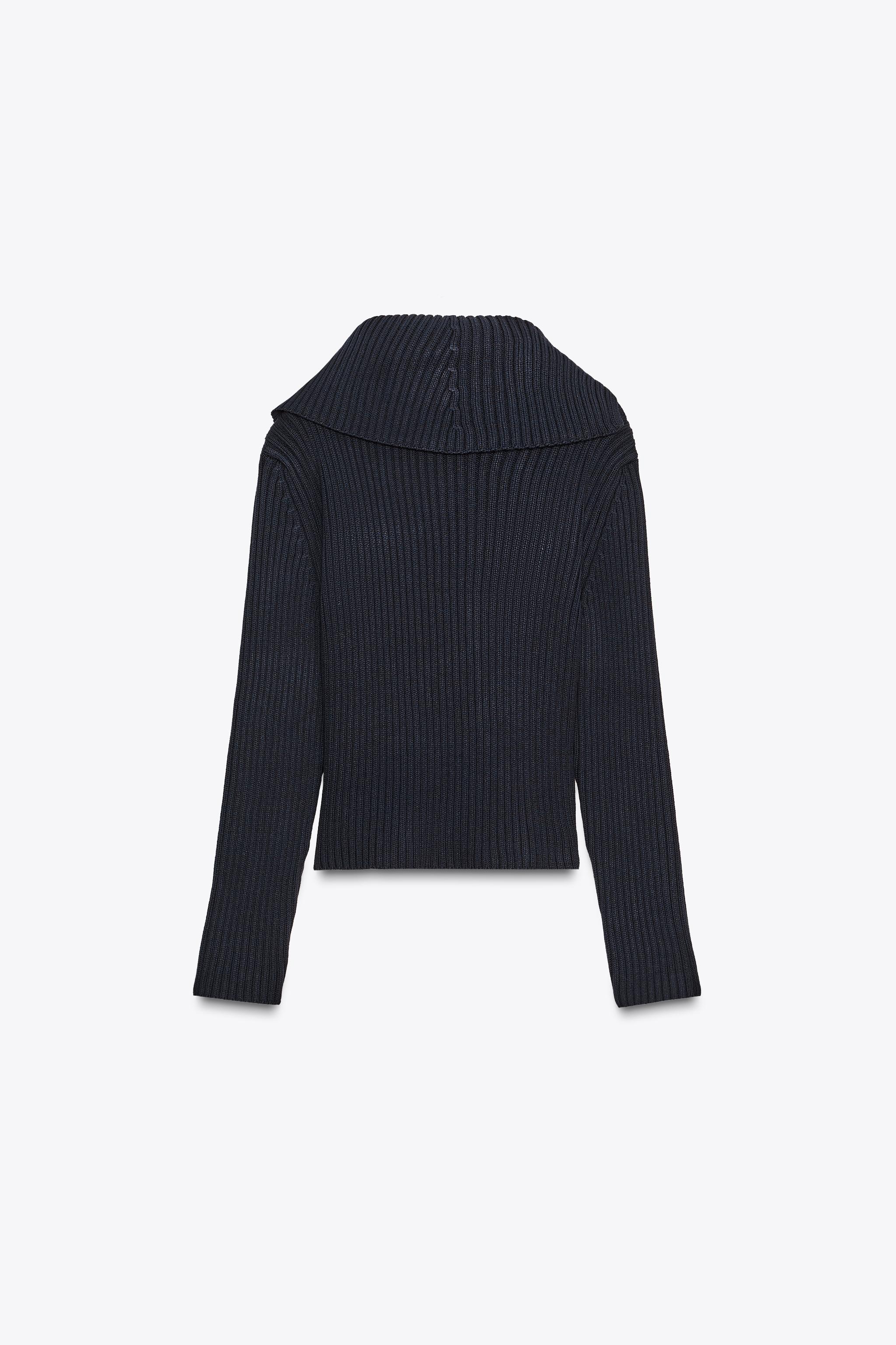 RIB-KNIT ZIPPER CARDIGAN