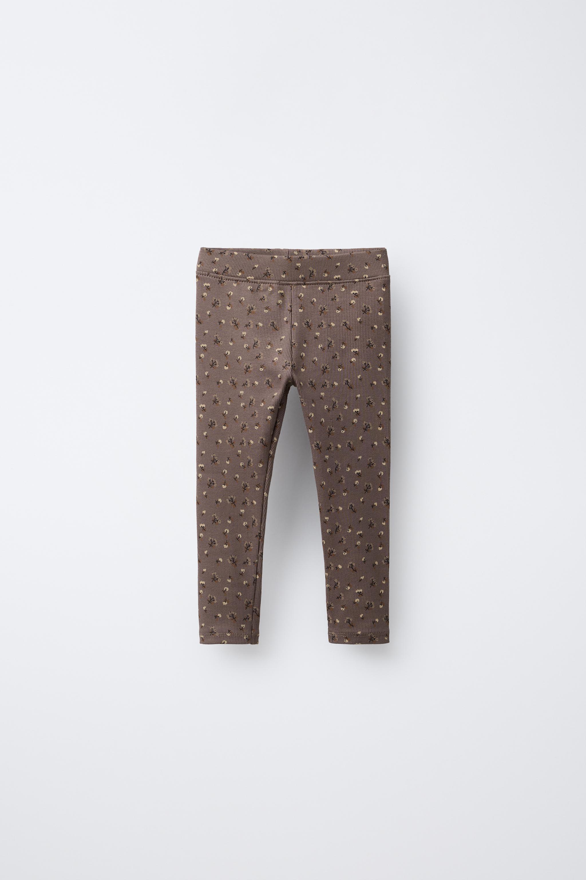 PRINTED RIBBED LEGGINGS