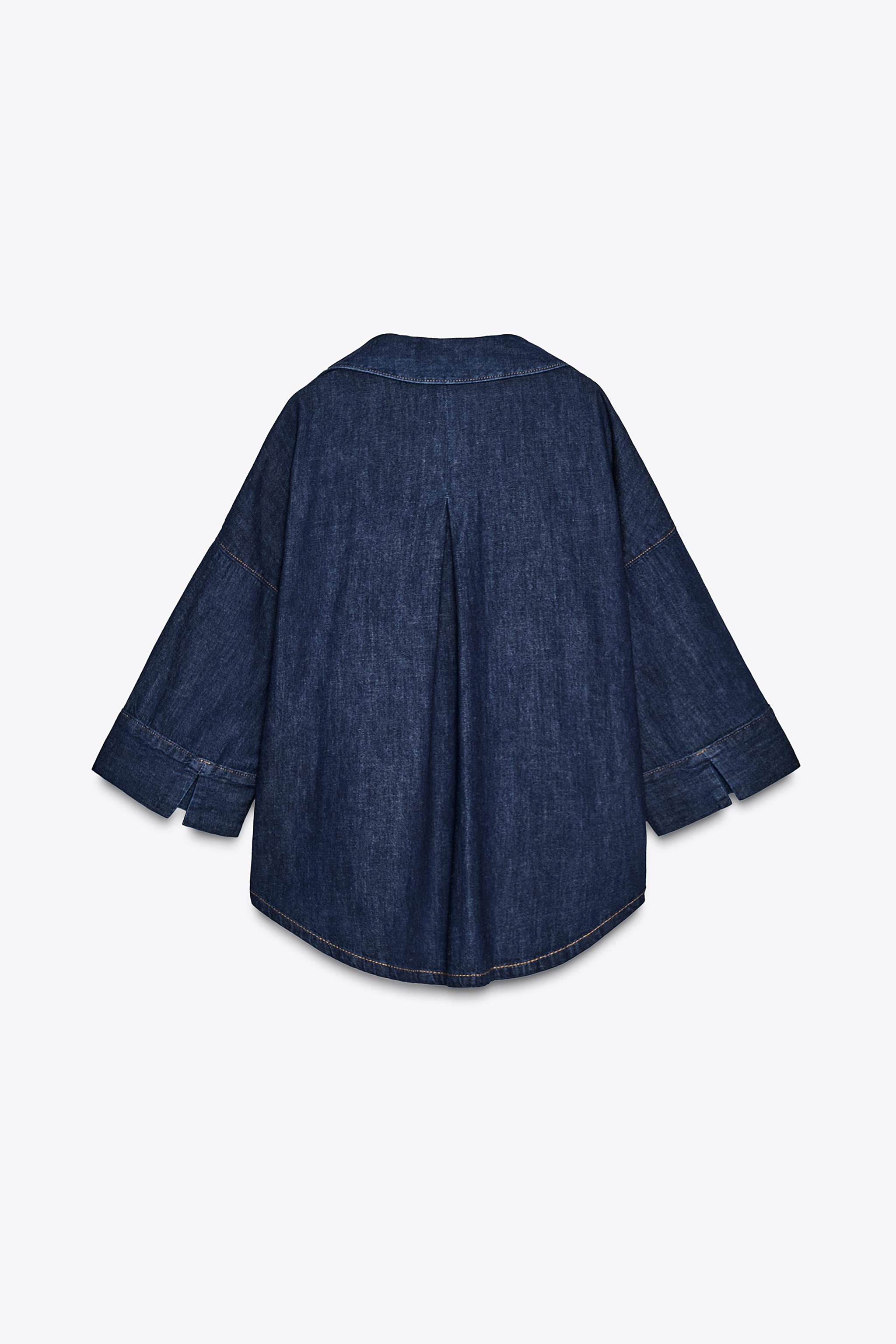 DENIM EFFECT BUTTON-UP SHIRT