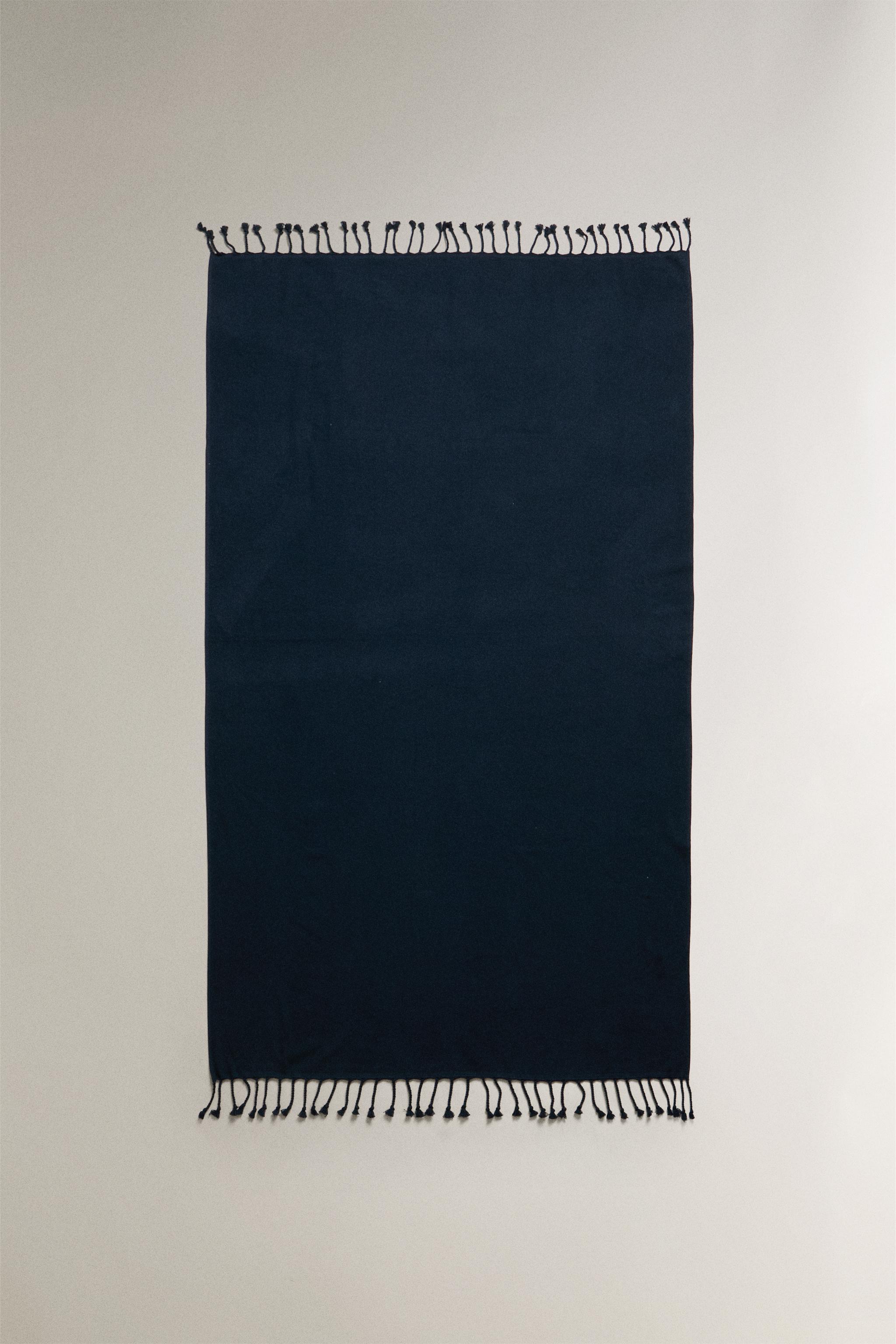 FRINGED COTTON BEACH TOWEL