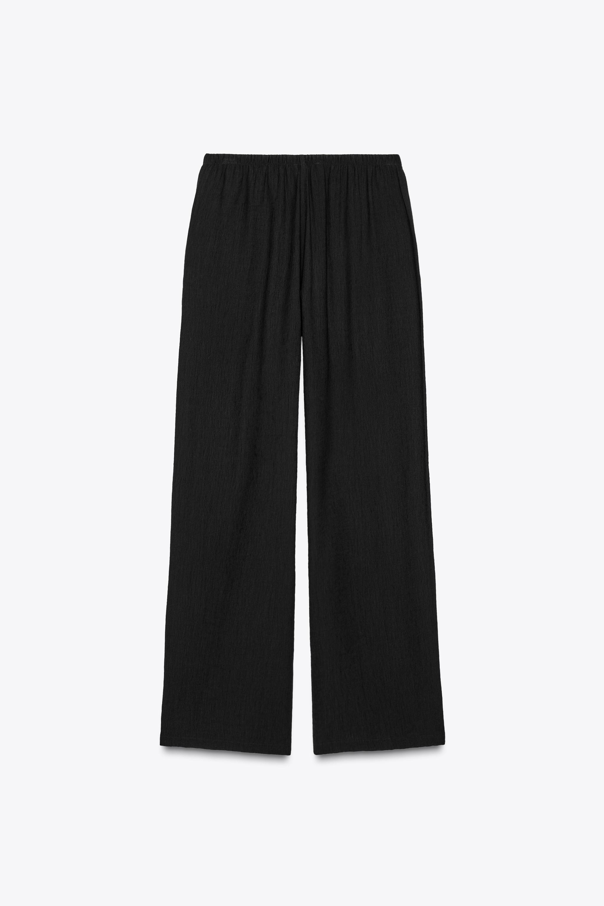 ELASTIC WAIST WIDE LEG PANTS