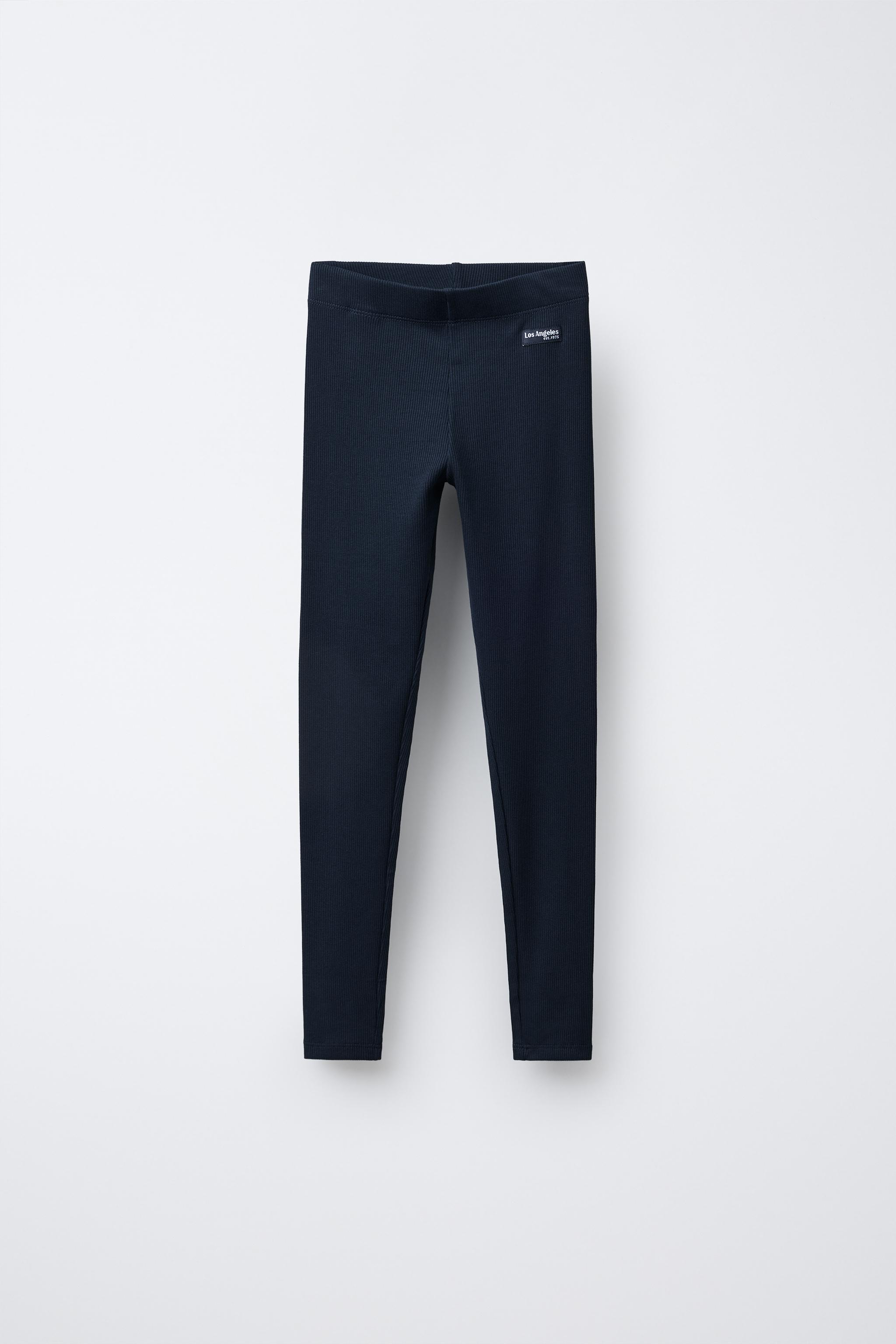 RIBBED LEGGINGS WITH LABEL