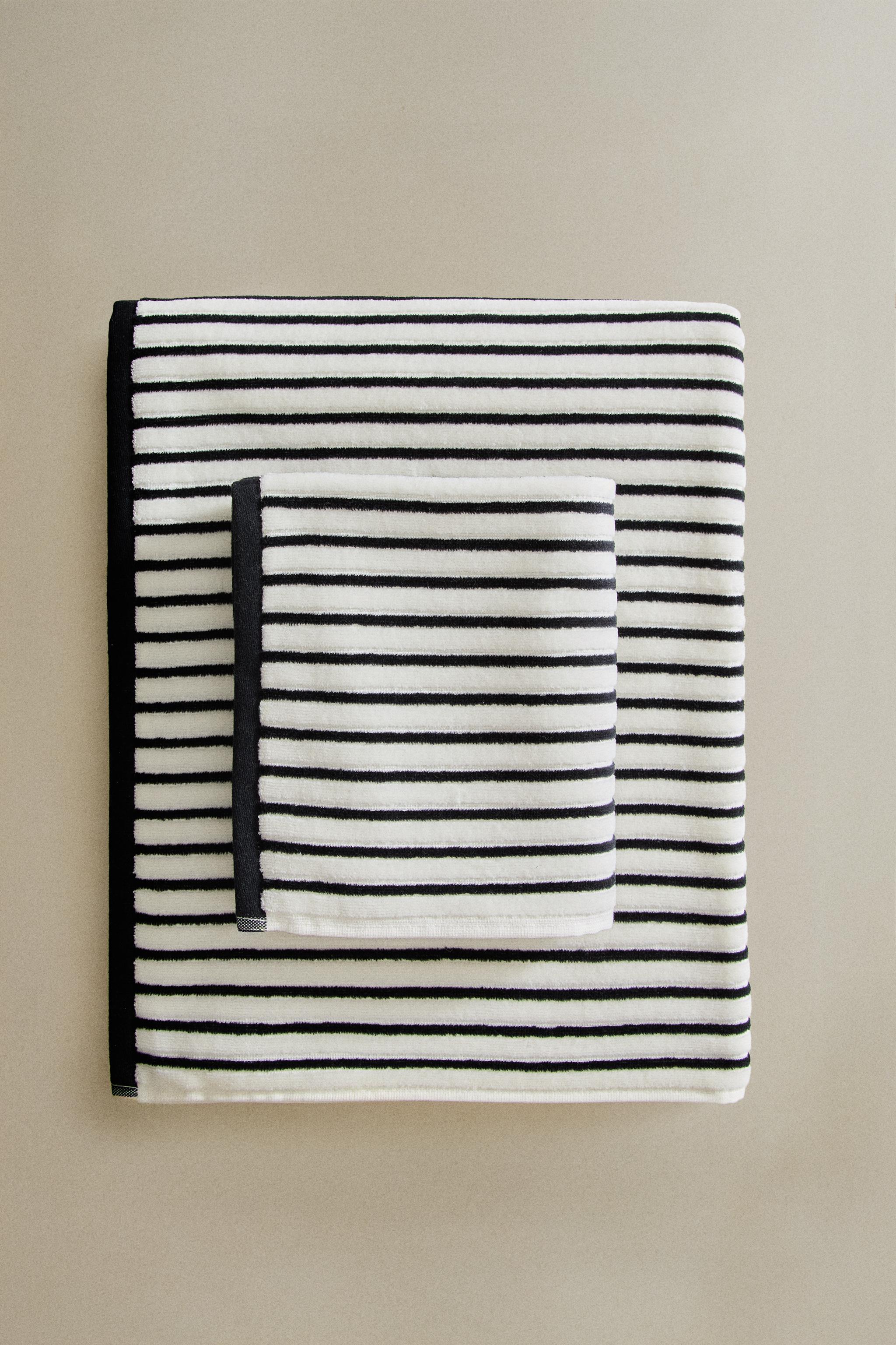 VELOUR STRIPED BATH TOWEL