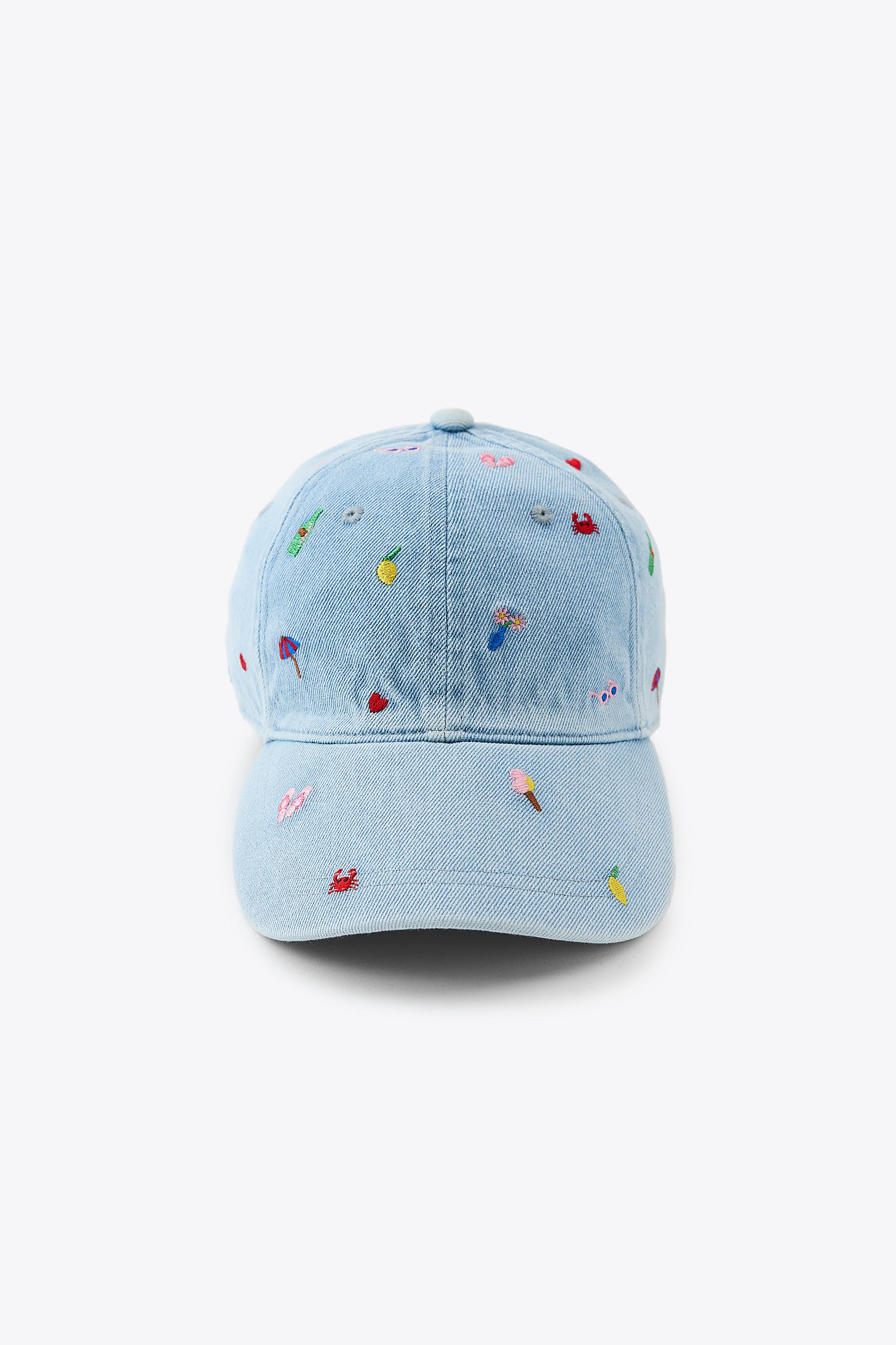 EMBROIDERED DENIM CAP