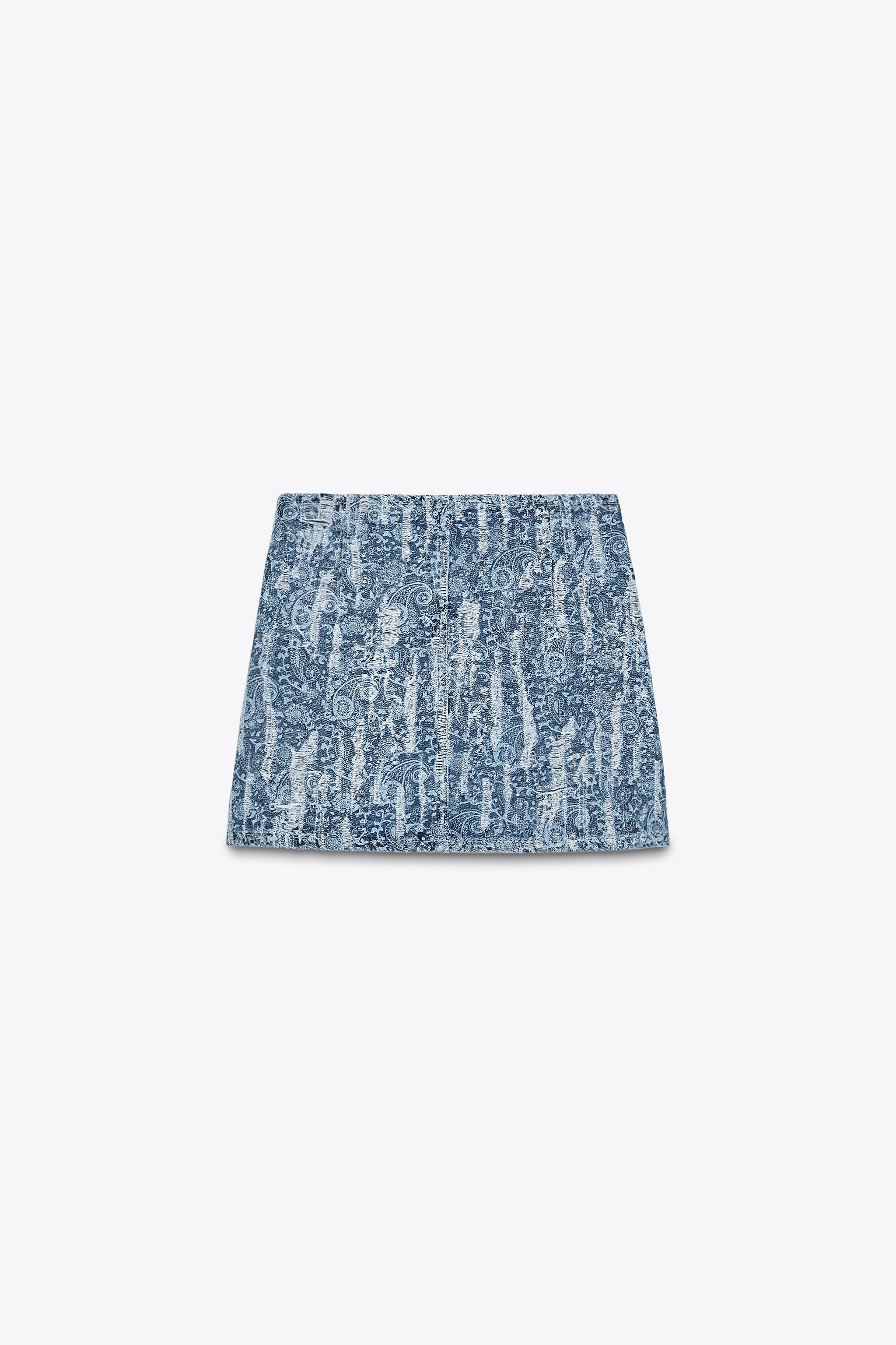 Z1975 DISTRESSED-EFFECT DENIM MINI SKIRT