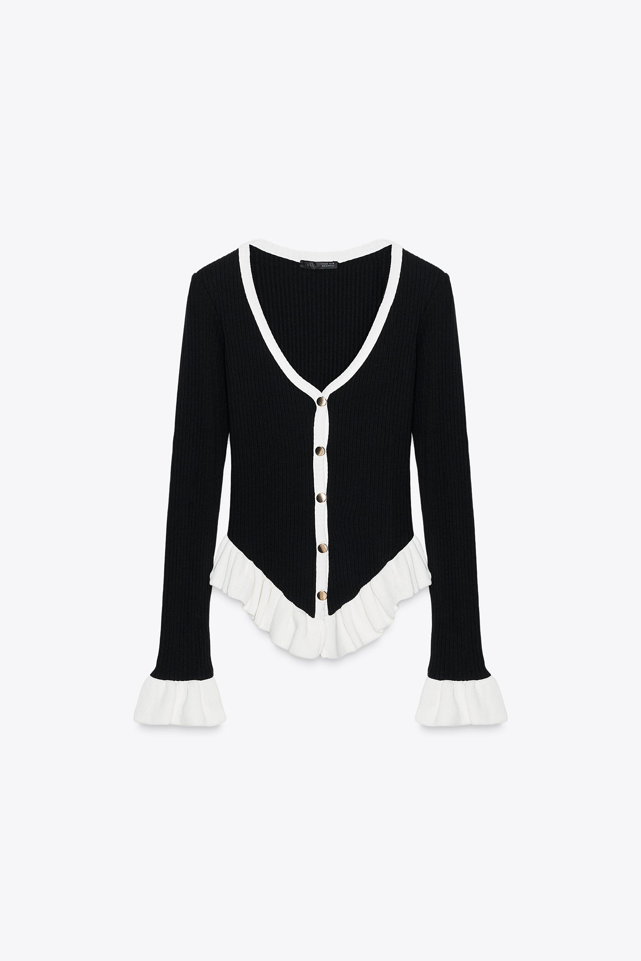 CONTRAST RUFFLE JACKET