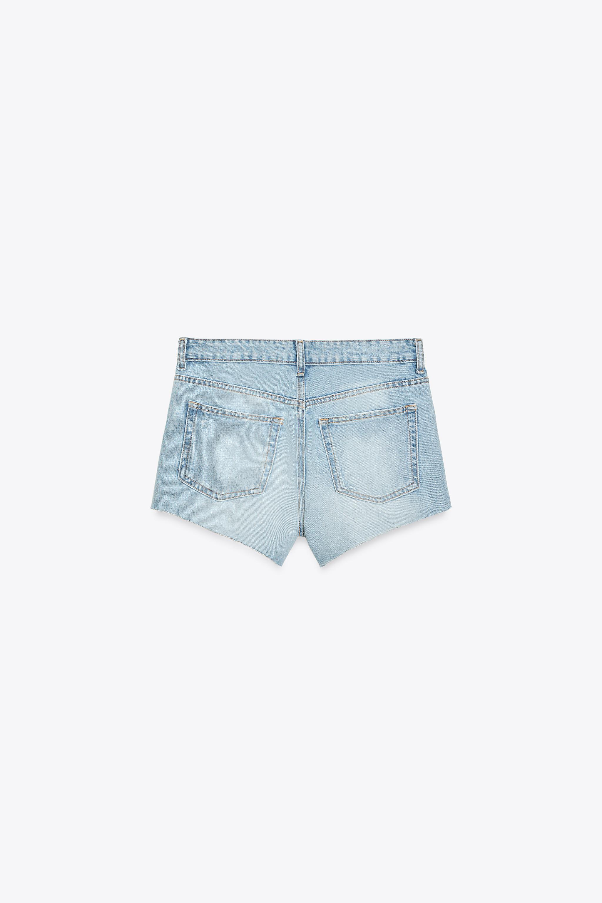 TRF RIPPED MID-RISE MINI DENIM SHORTS