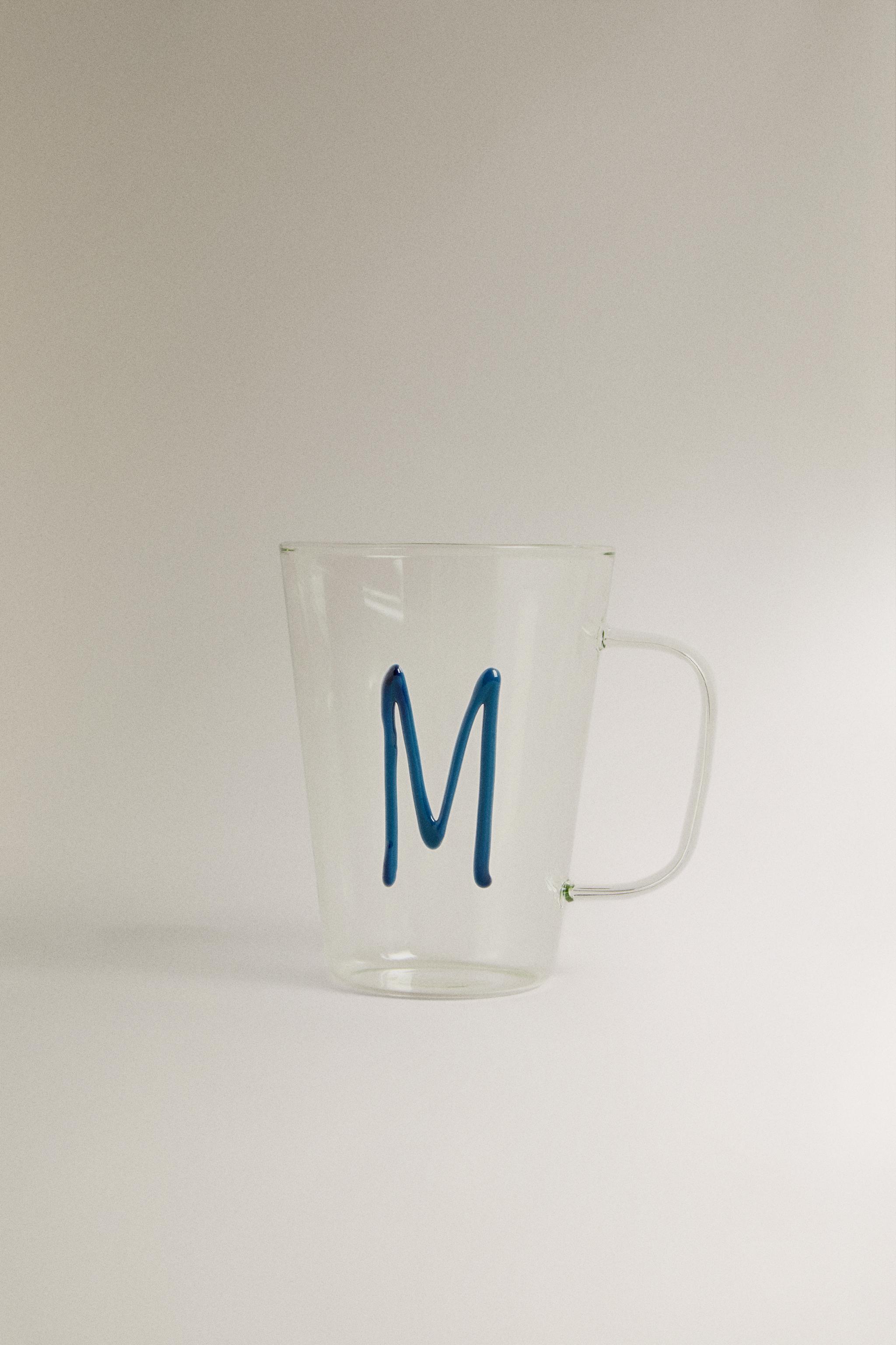 BOROSILICATE MUG WITH INITIAL M