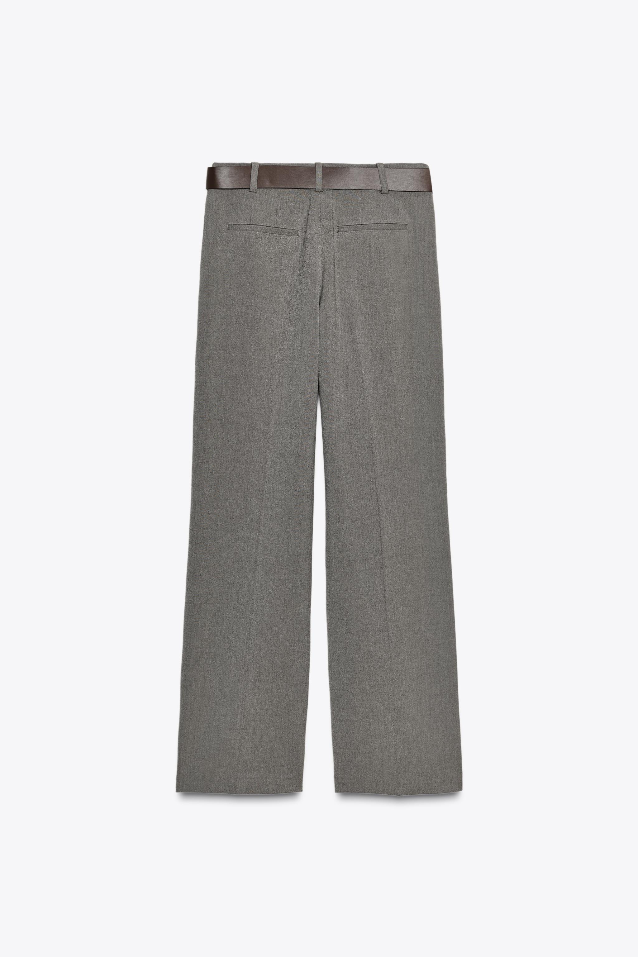 STRAIGHT LEG BELTED PANTS