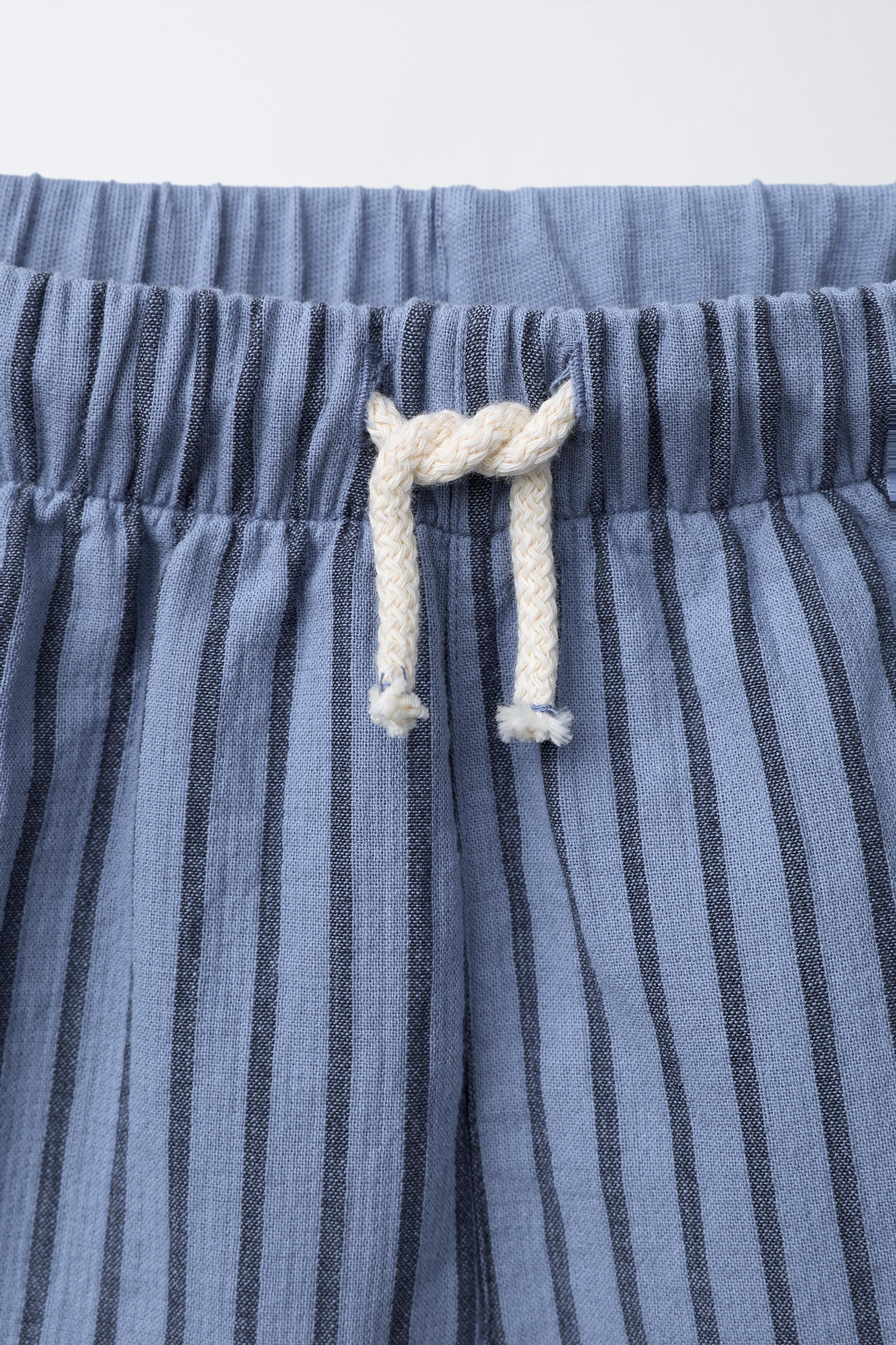 STRIPED COMBINATION STRAIGHT SHORTS