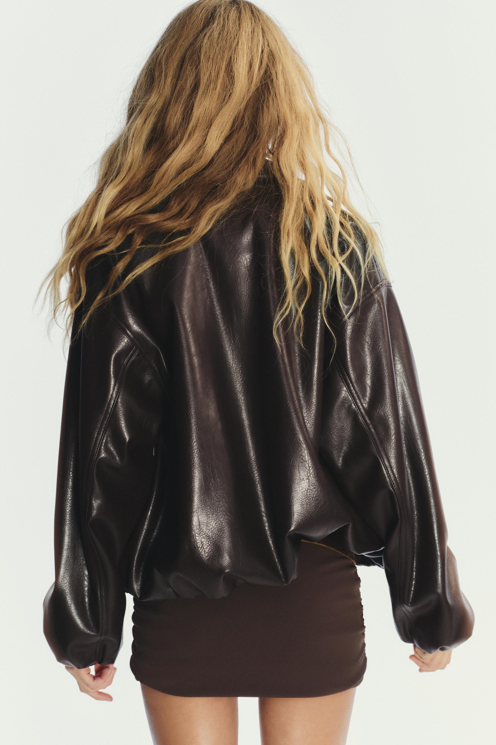 FAUX LEATHER BOMBER JACKET