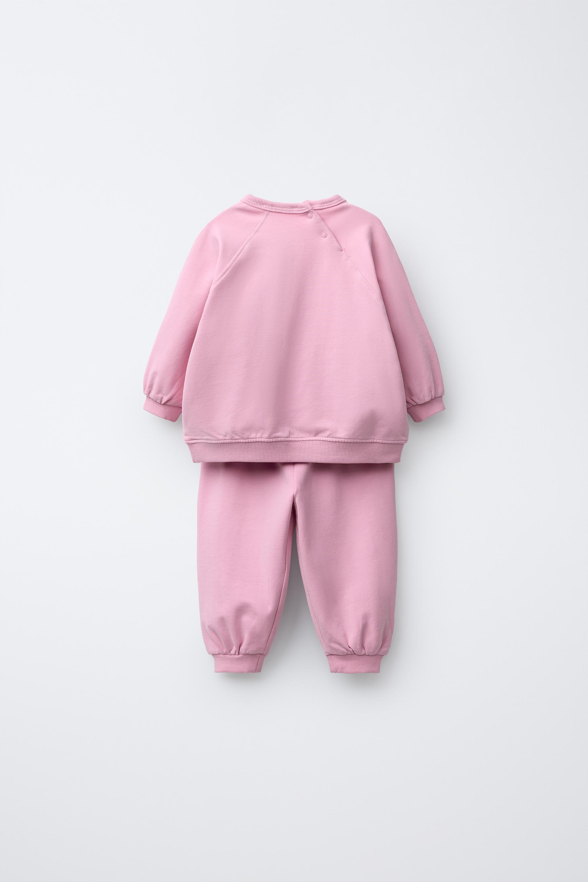 EMBROIDERED TERRY SWEATSHIRT AND JOGGER PANTS SET