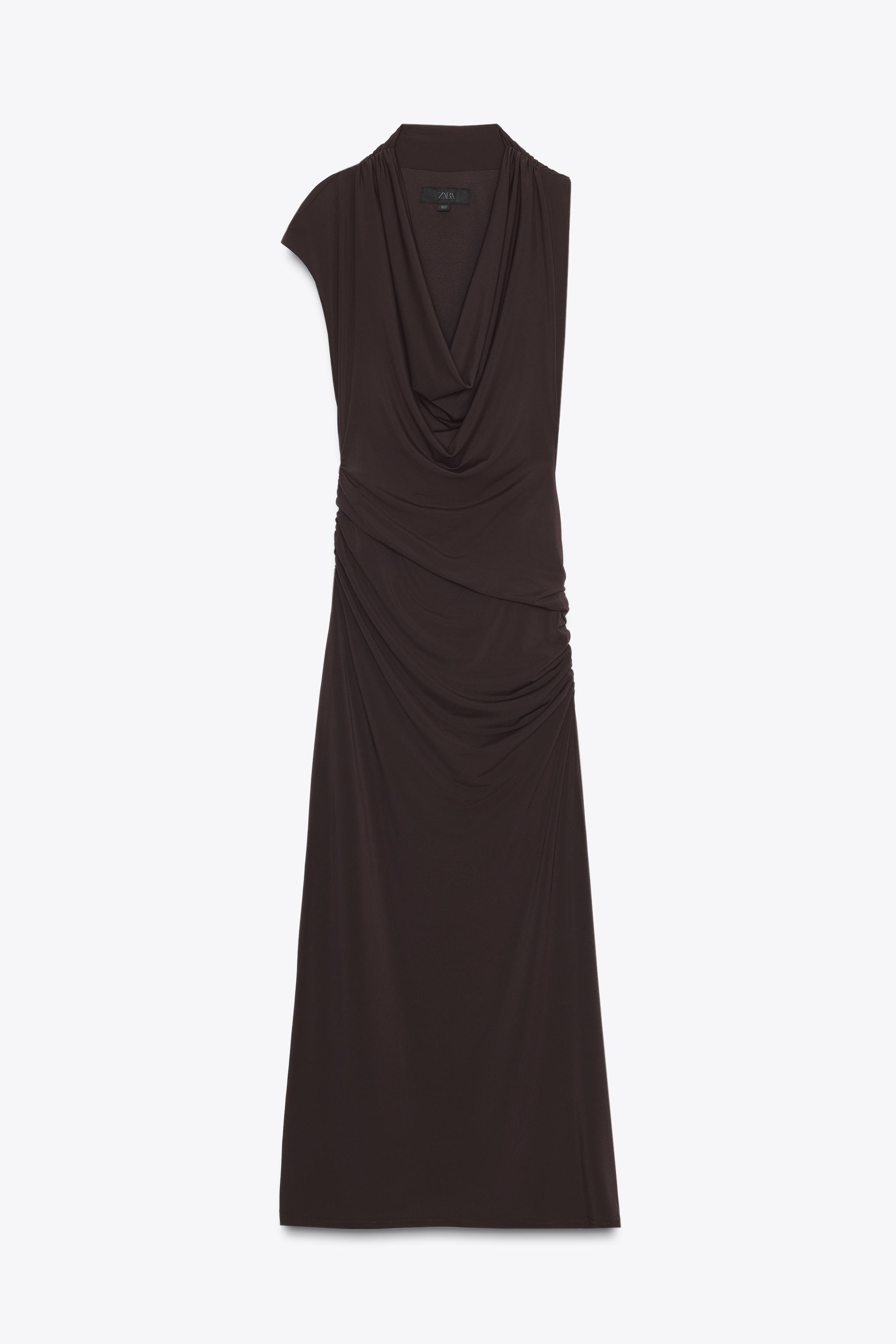 RUCHED MIDI DRESS