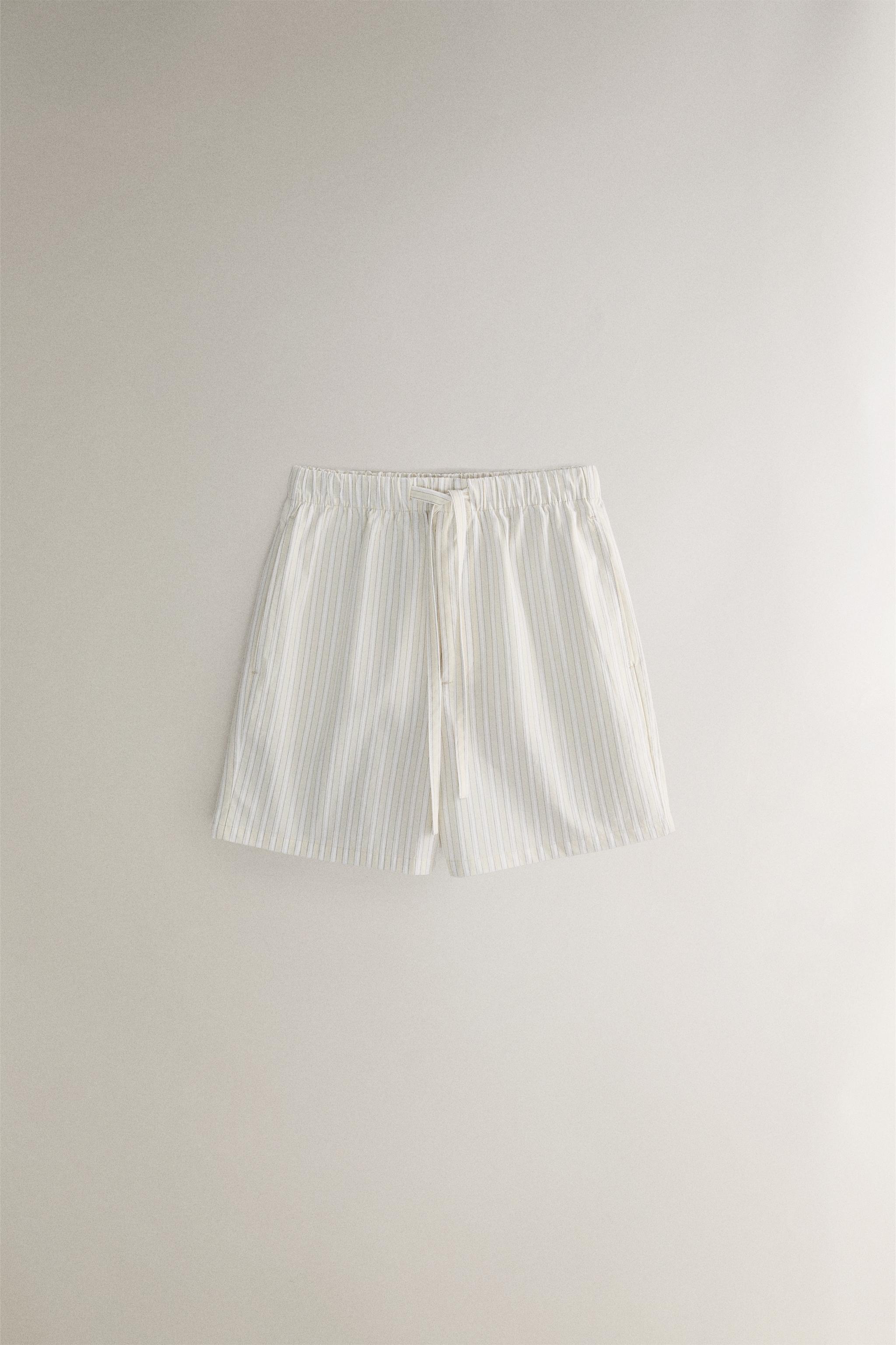 STRIPED COTTON SHORTS