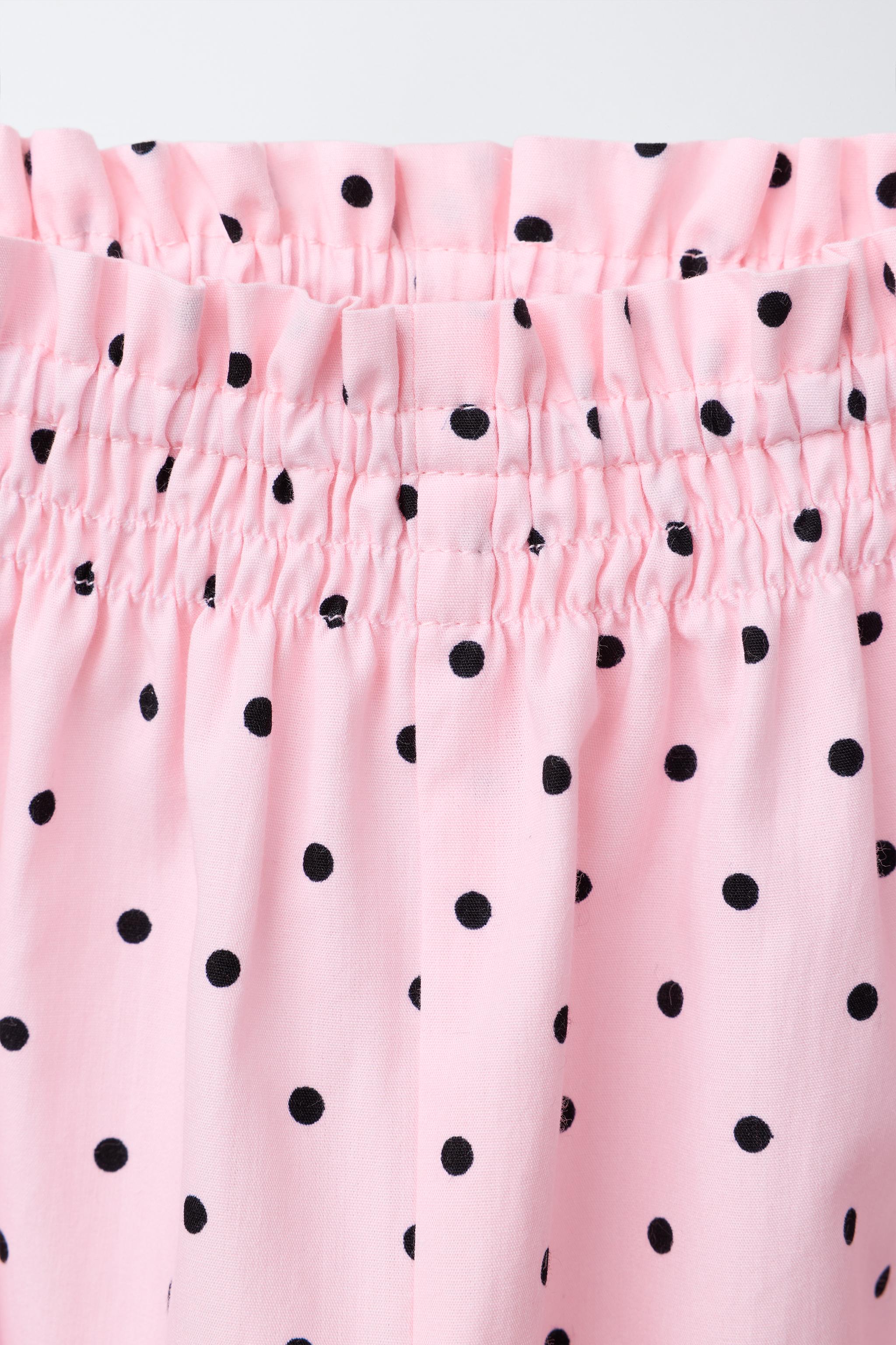 POLKA DOT PRINT STRAIGHT LEG PANTS