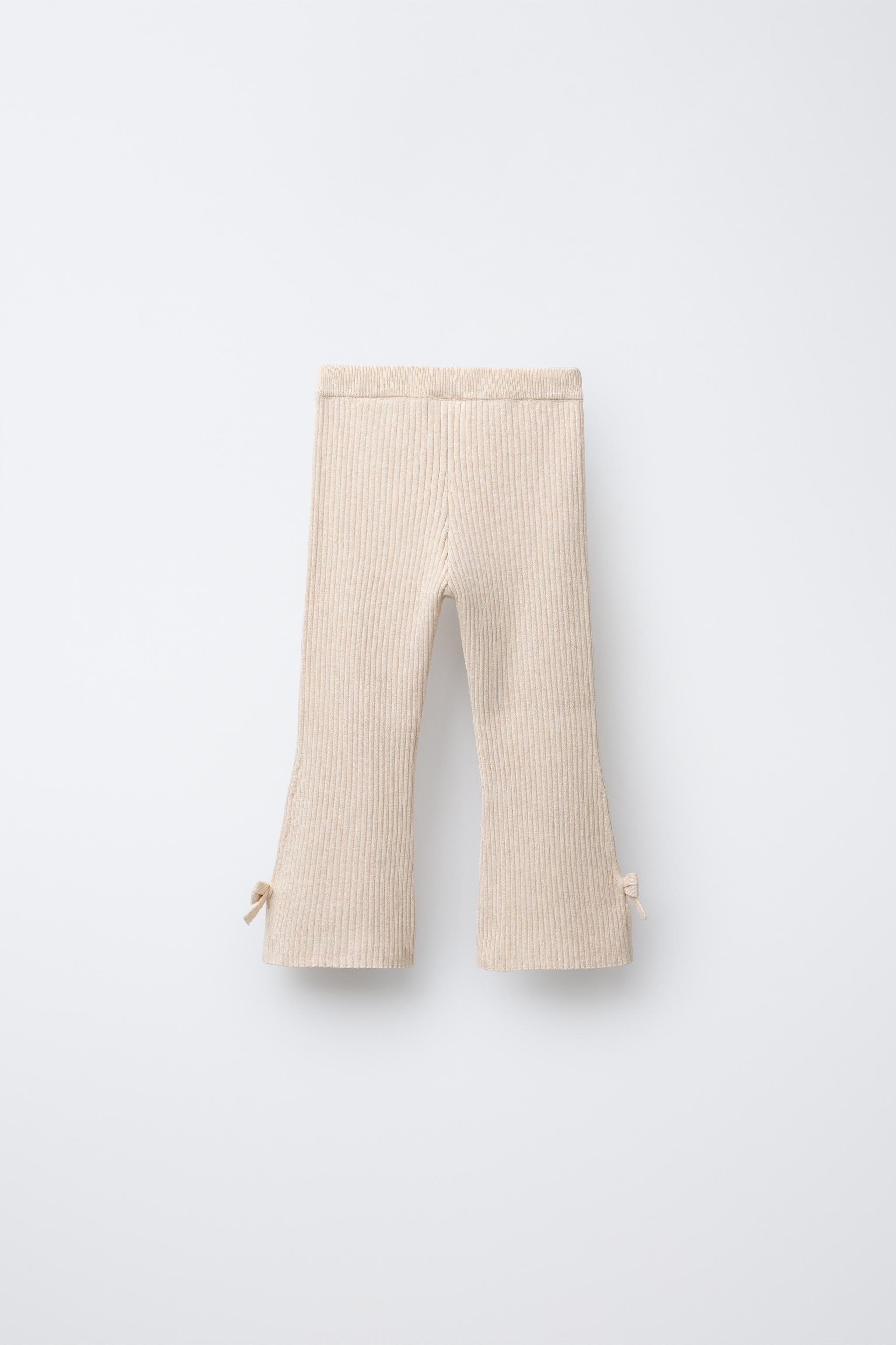 BOW DETAIL KNIT FLARE LEGGINGS