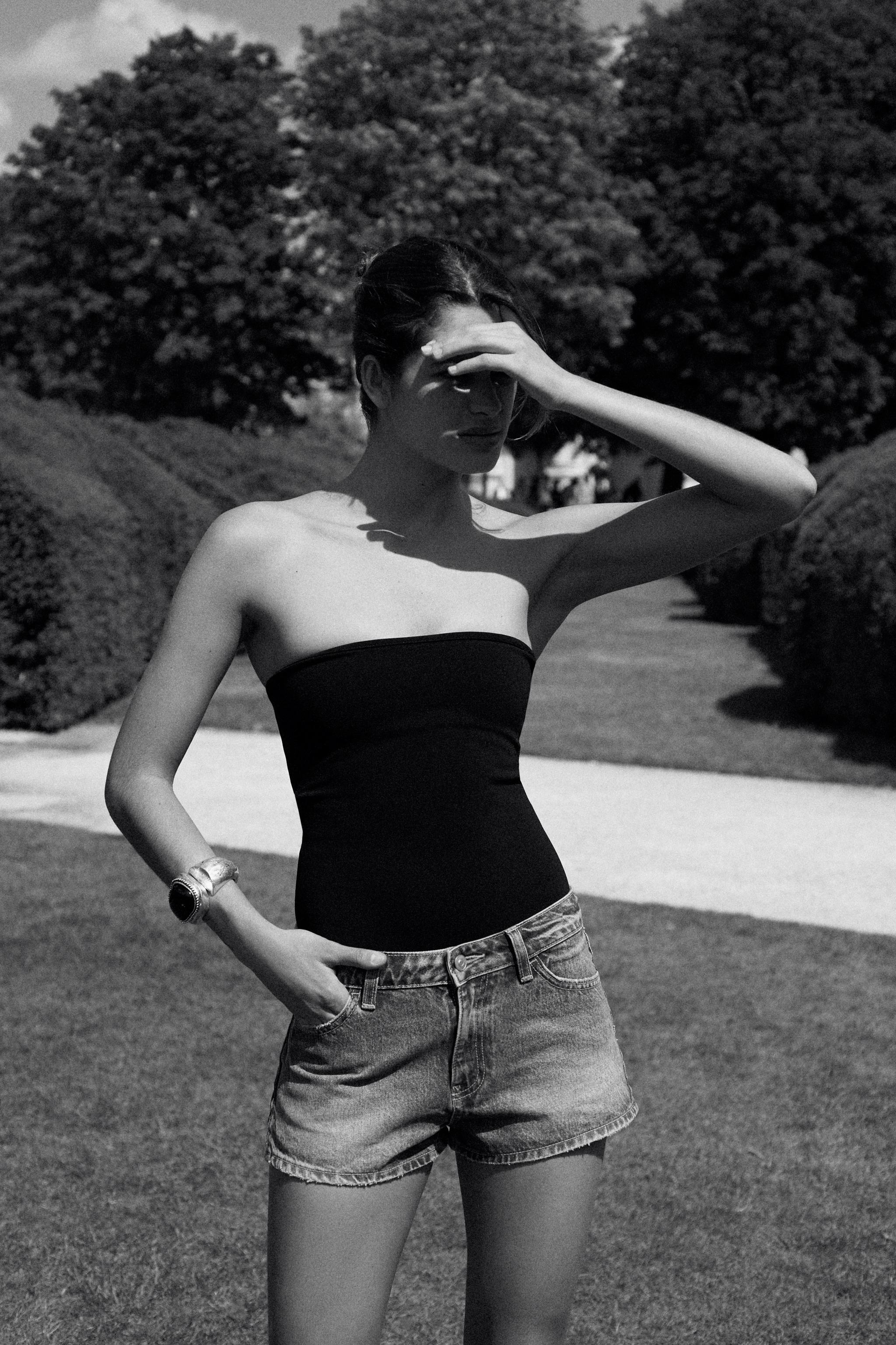 STRETCH BANDEAU BODYSUIT