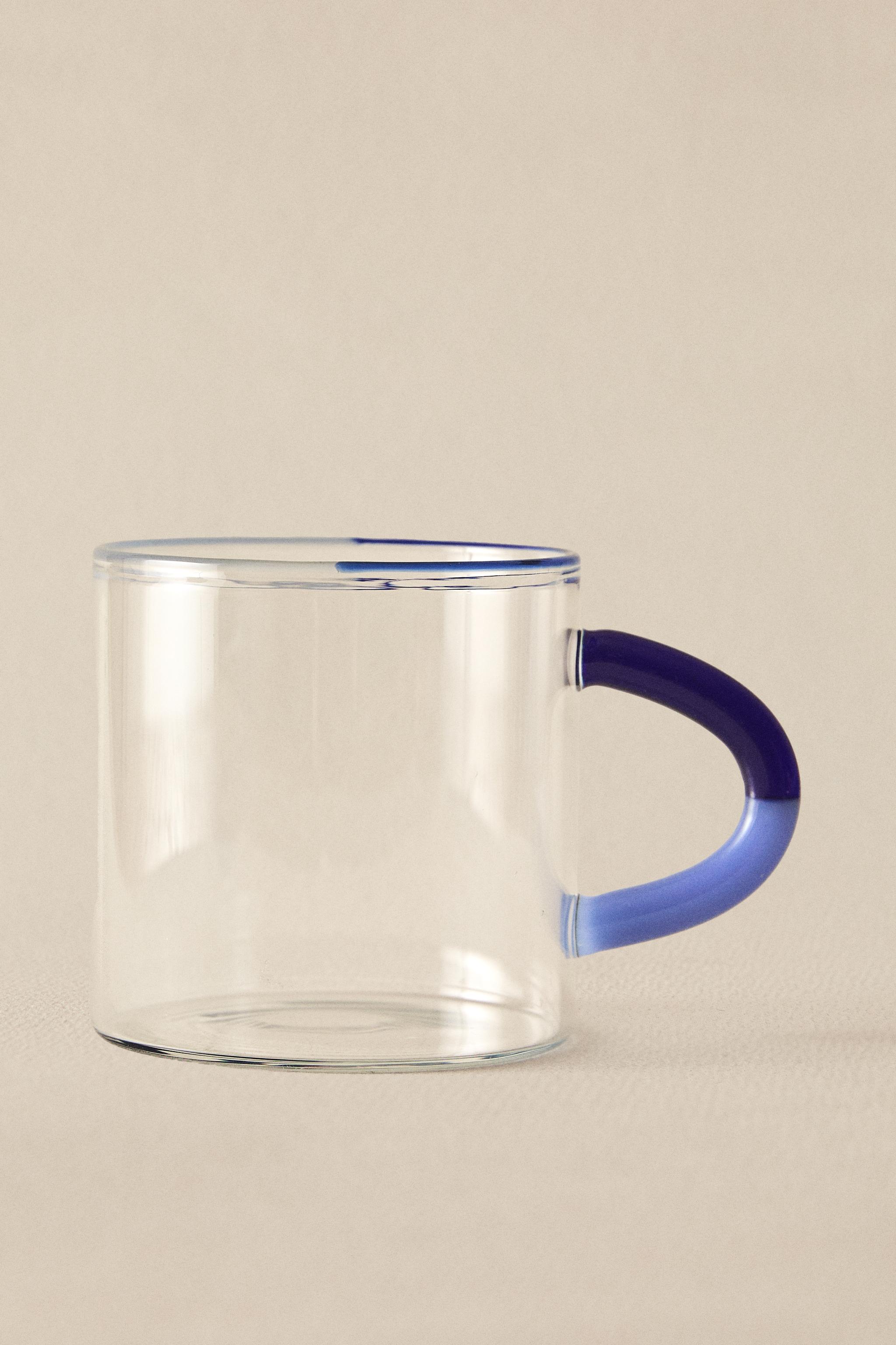 BOROSILICATE GLASS MUG WITH COLORED HANDLE