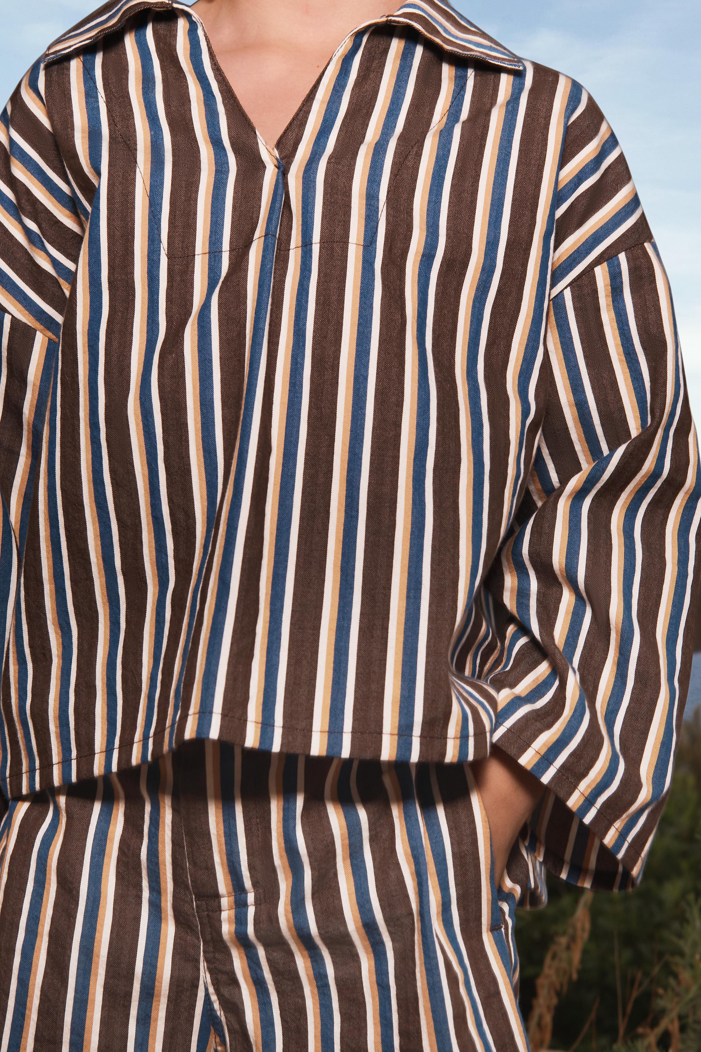 LIMITED EDITION STRIPED FLOWY SHIRT