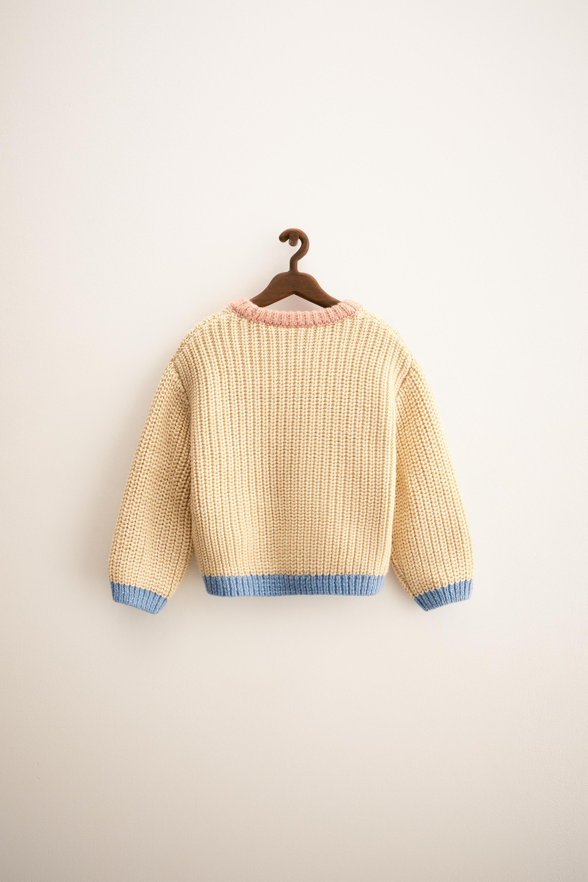 ZARA TIMELESS - CHUNKY KNIT SWEATER WITH CONTRAST TRIM