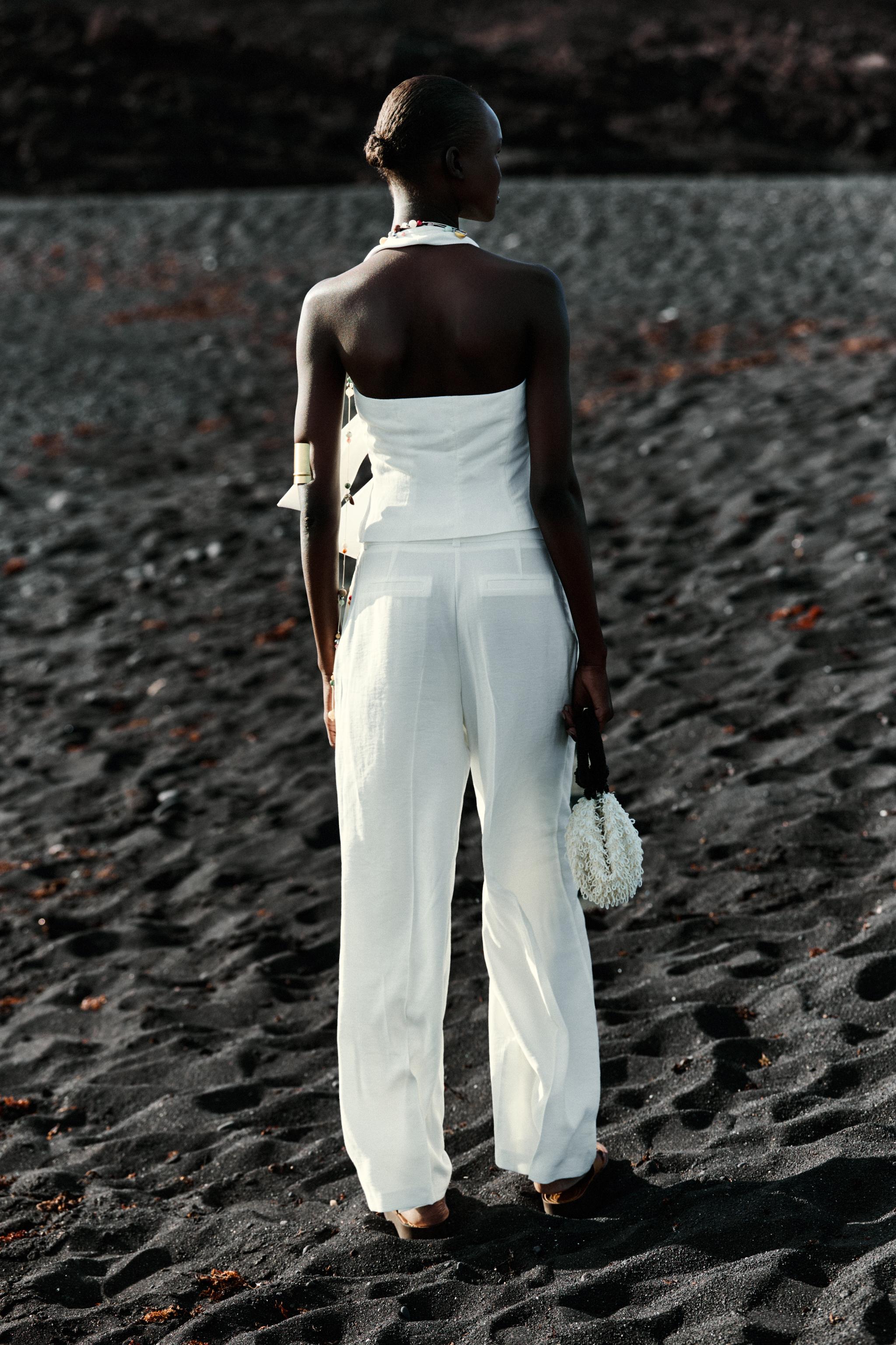 PLEATED WIDE LEG PANTS