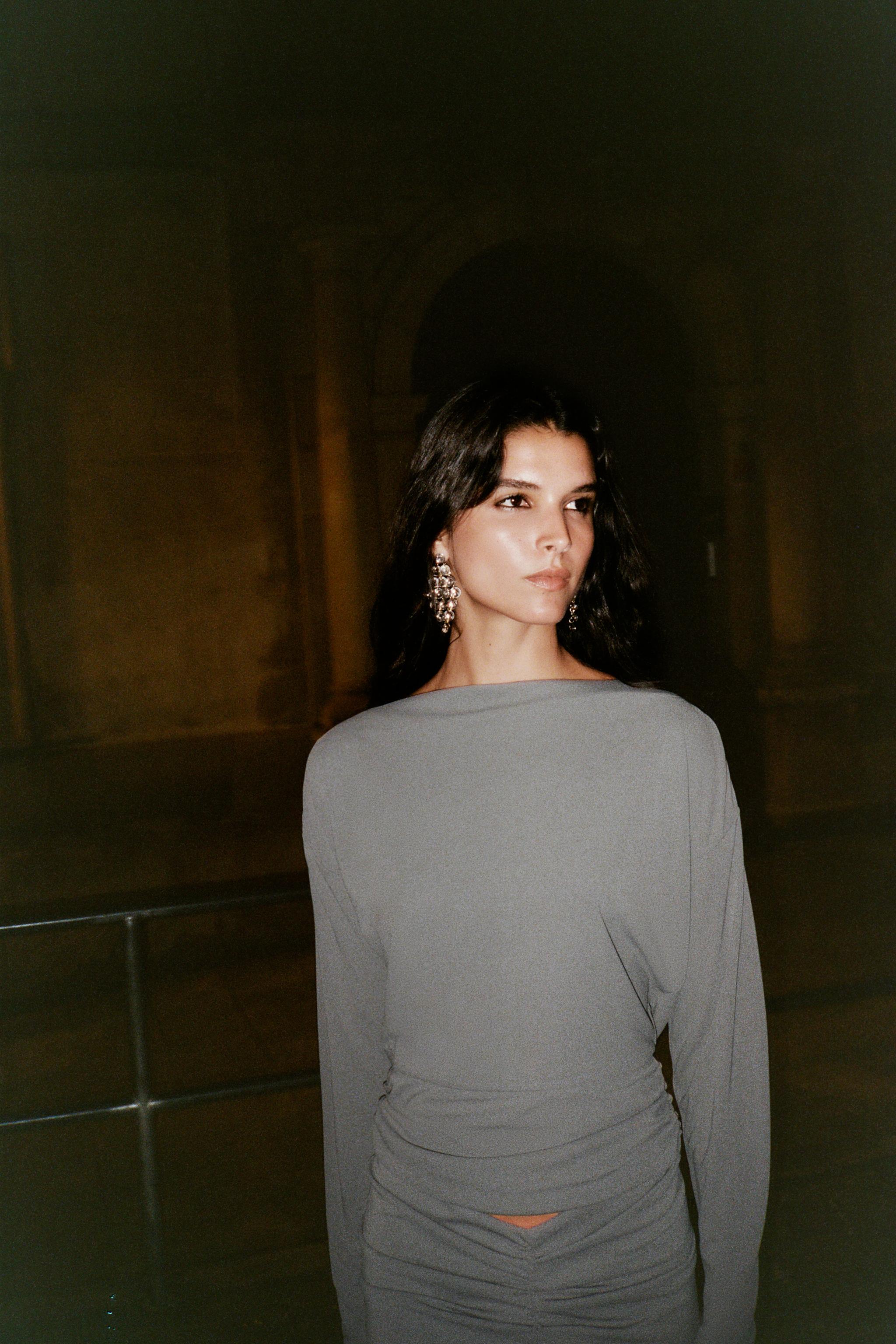 JEWEL DRAPED BACK TOP