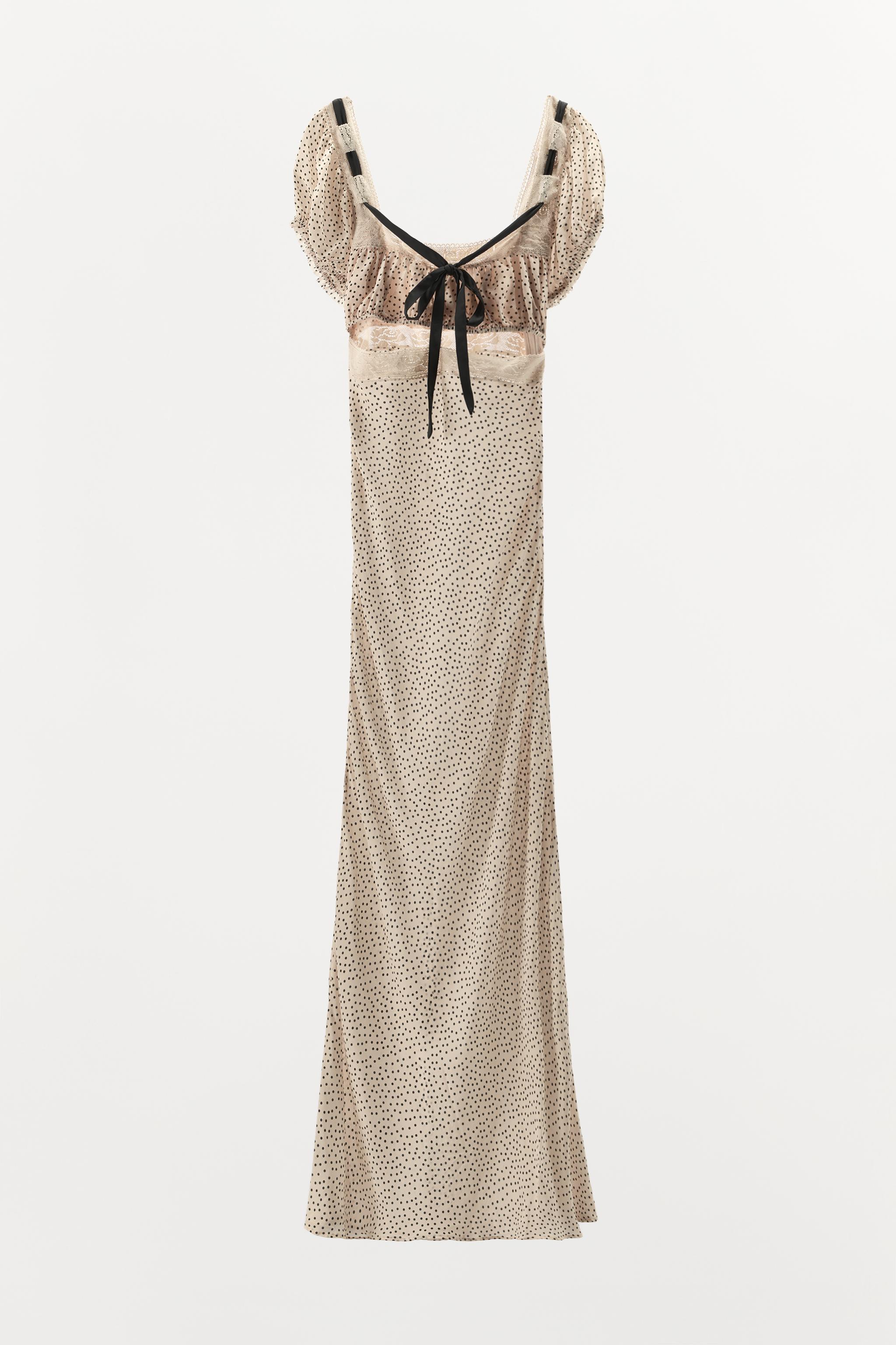 POLKA DOT DRESS WITH CONTRAST TIE