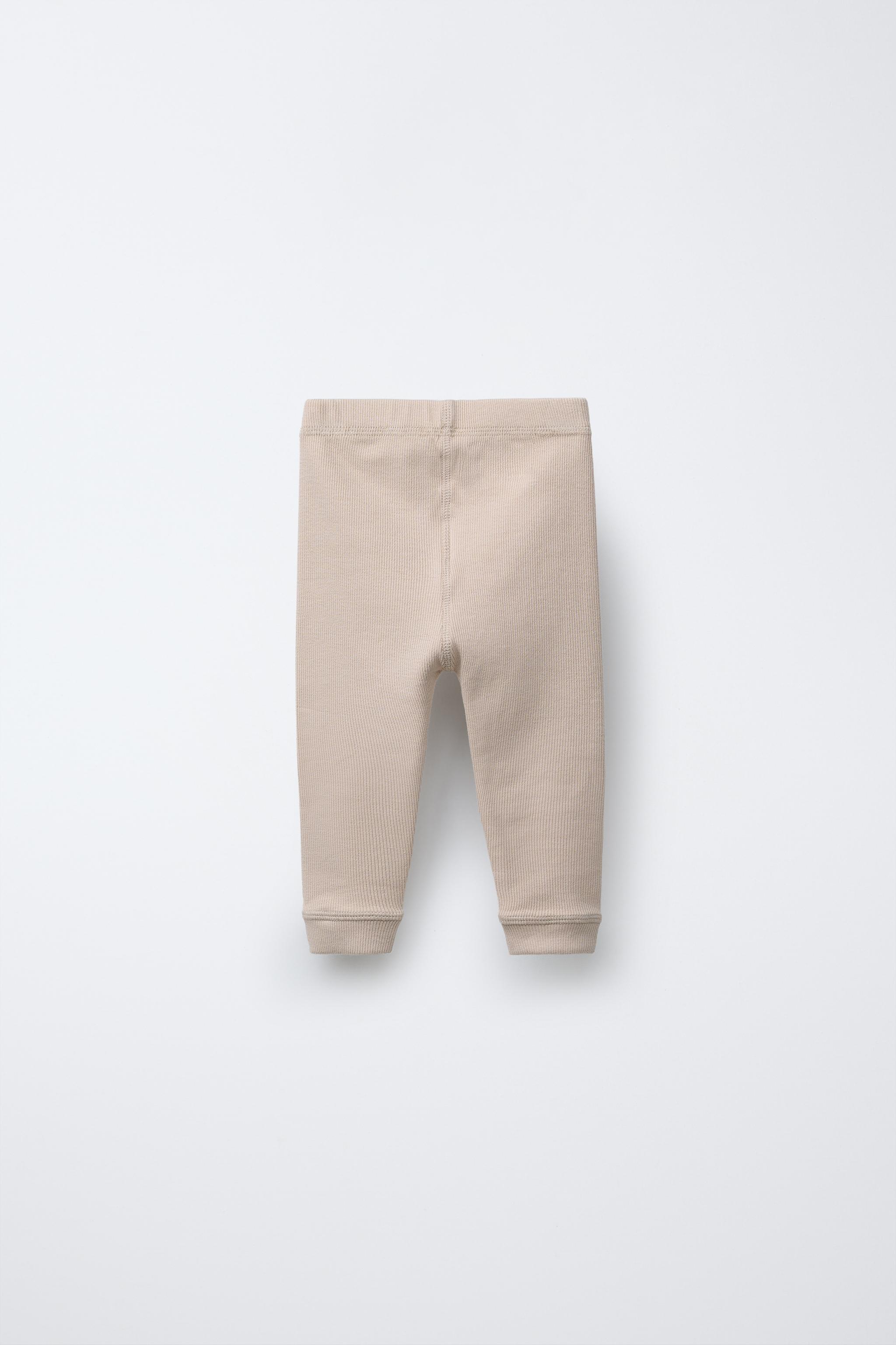 RIBBED LEGGINGS WITH LABEL