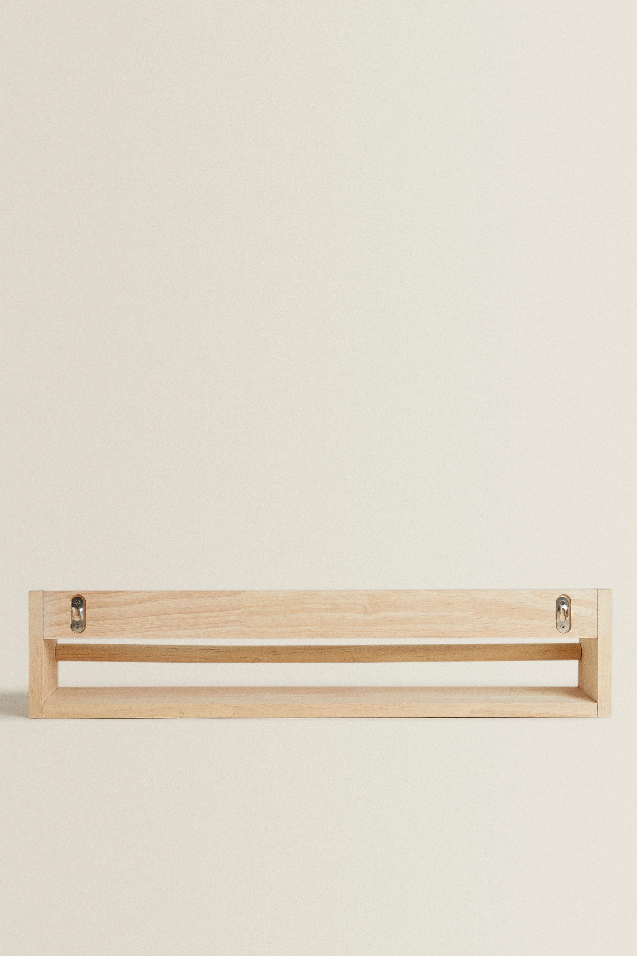 CHILDREN’S WOODEN SHELF WITH FRONT BAR