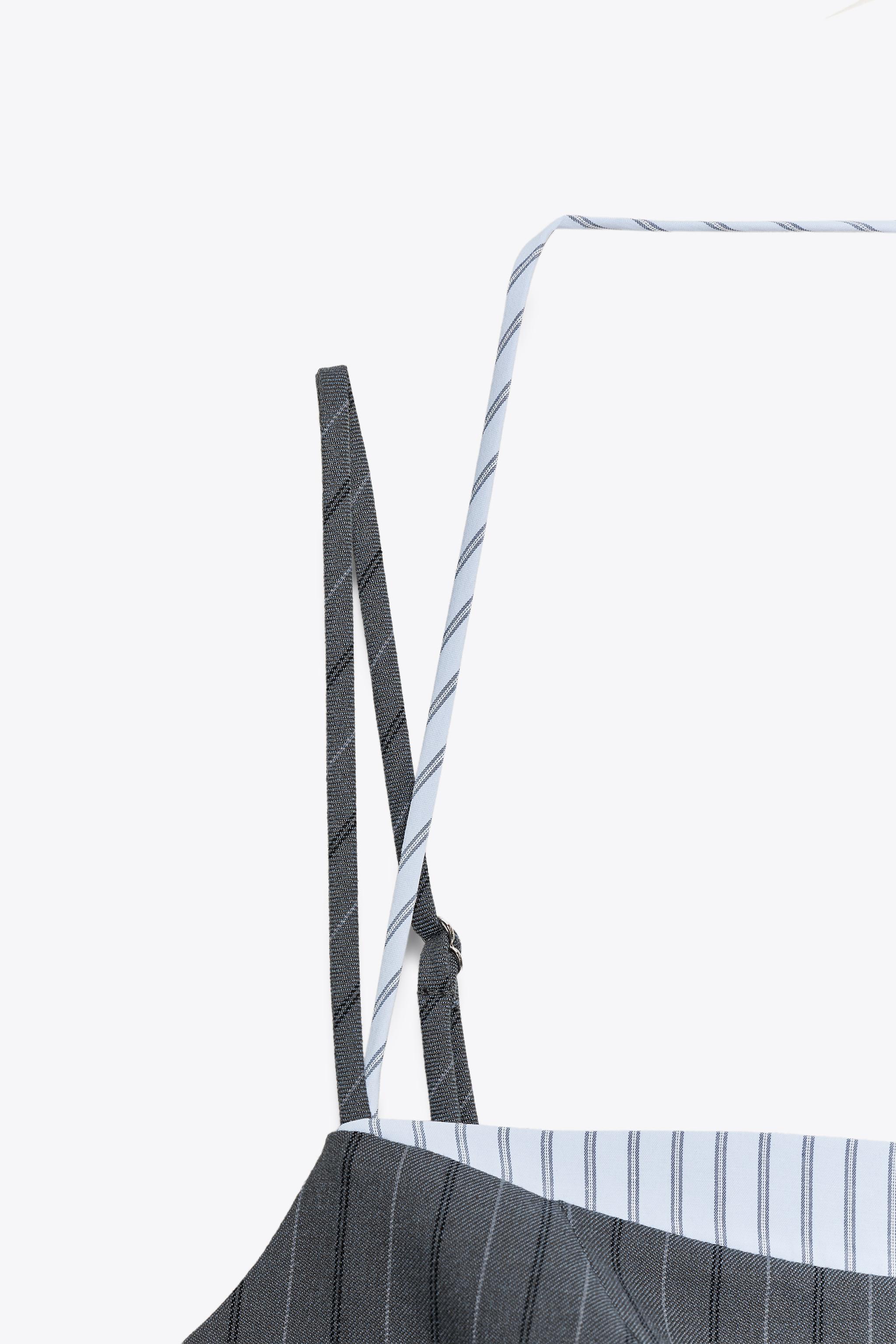 CONTRASTING PINSTRIPE DRESS