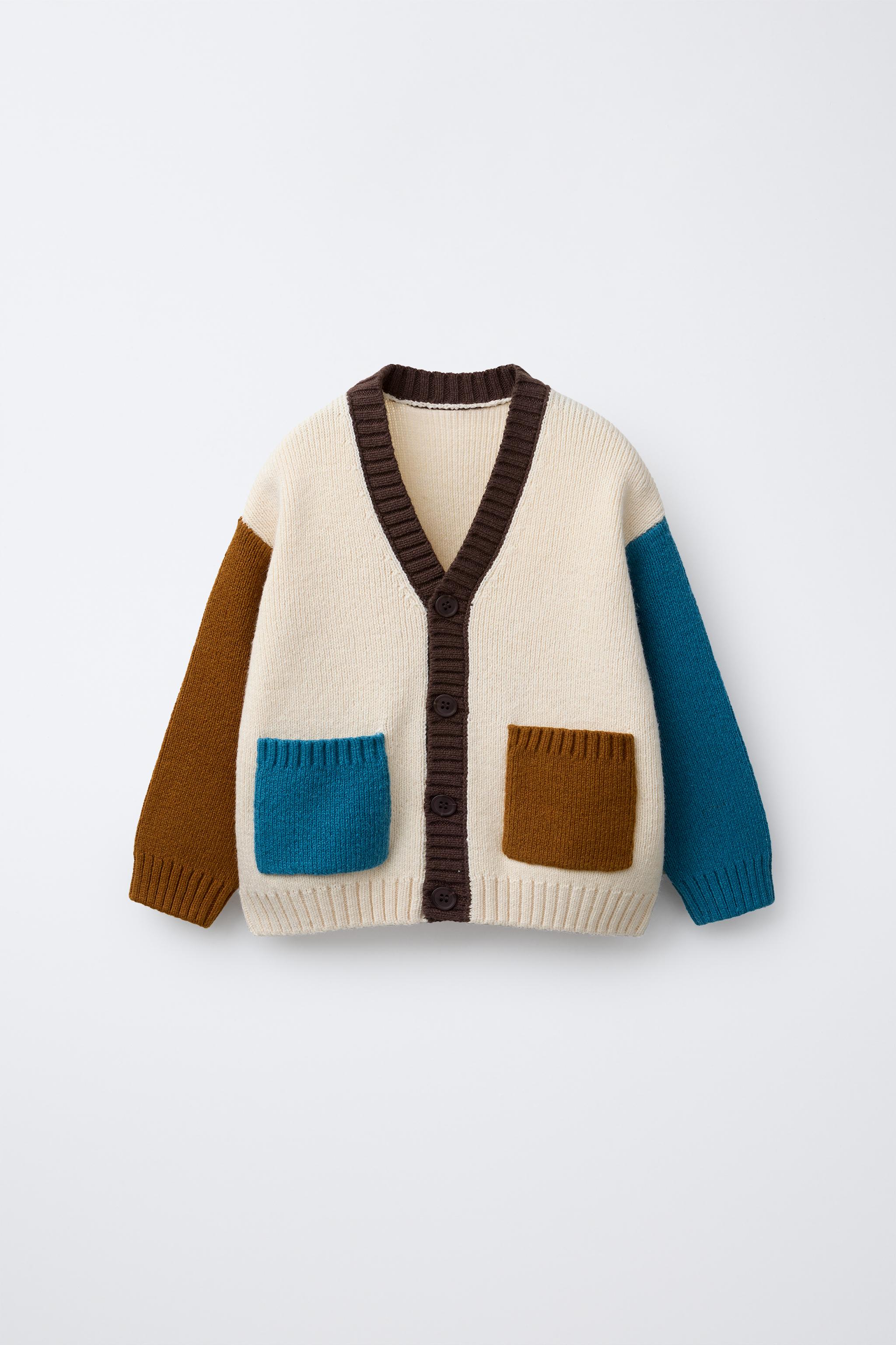 COLOR BLOCK KNIT CARDIGAN