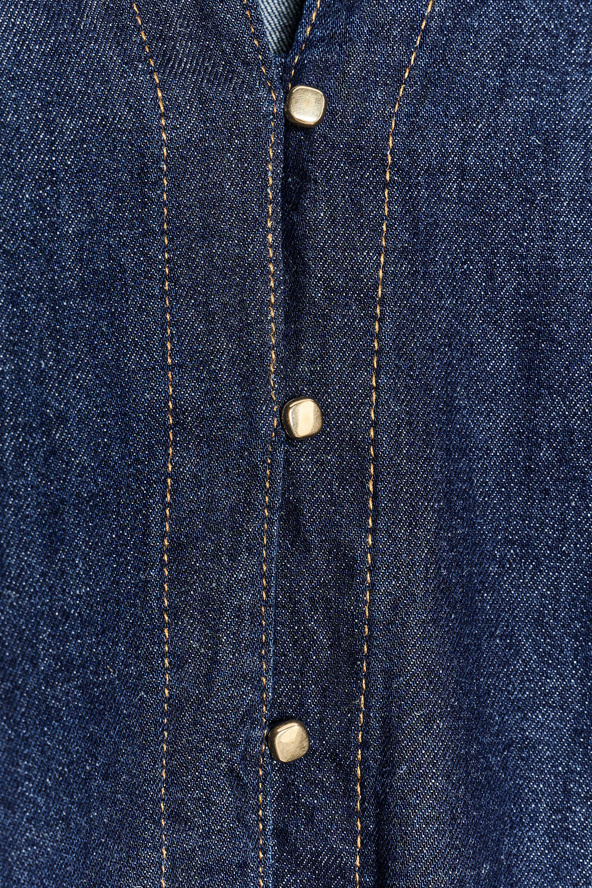 DENIM EFFECT BUTTON-UP SHIRT