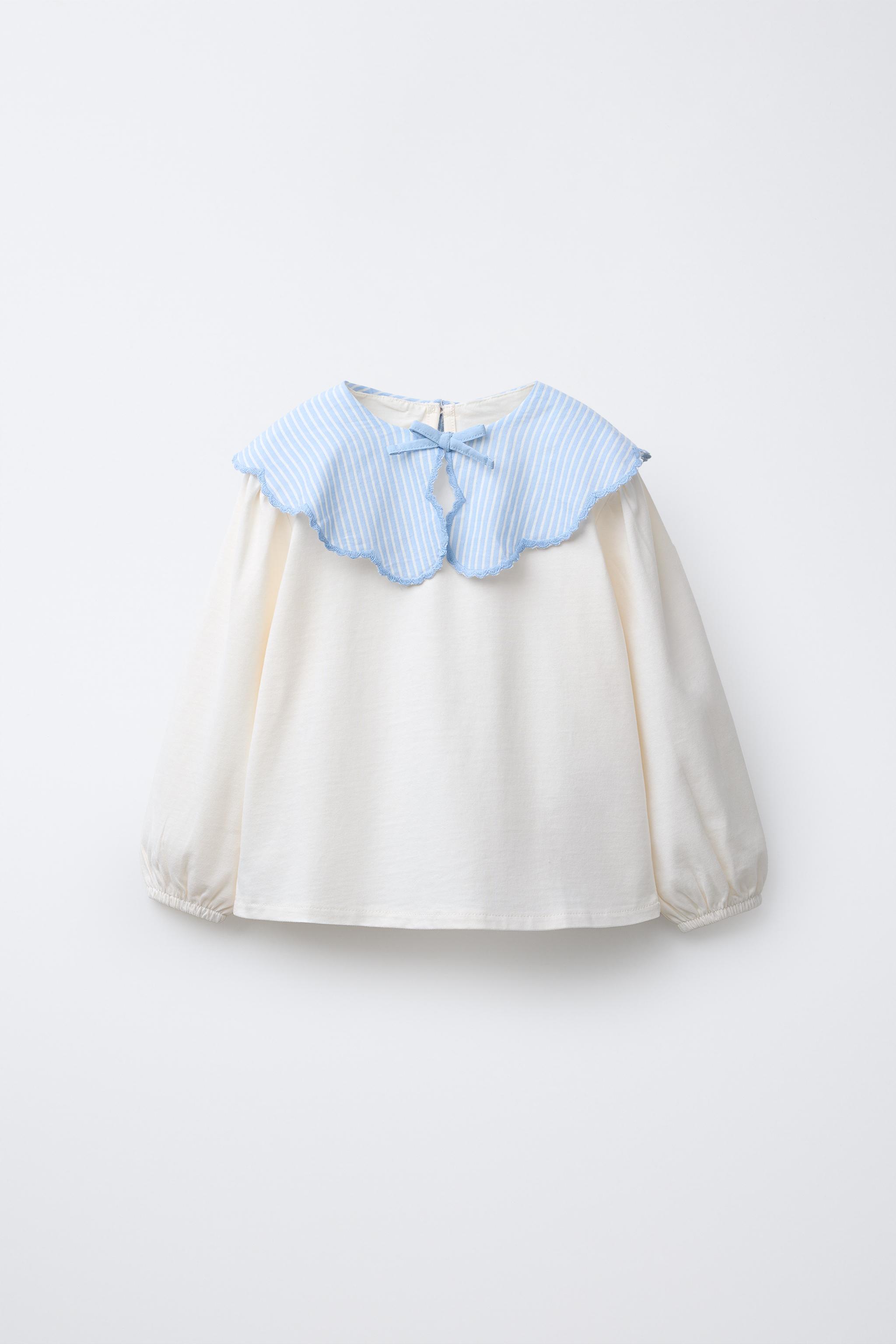 STRIPED COLLAR T-SHIRT