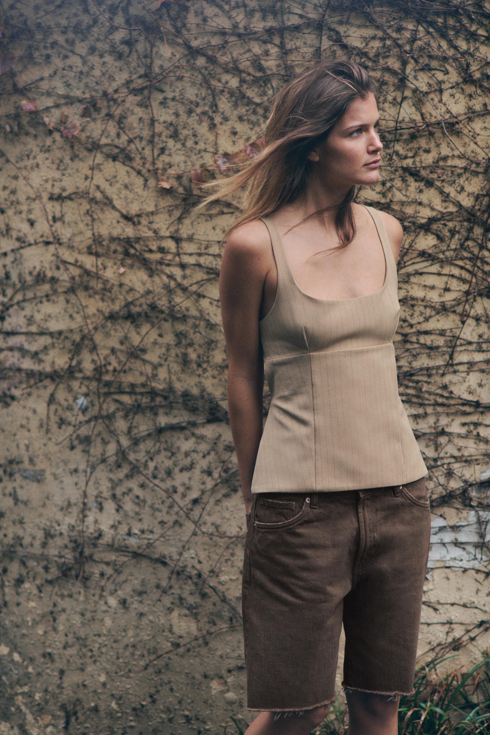 MID-RISE RIPPED TRF DENIM SHORTS