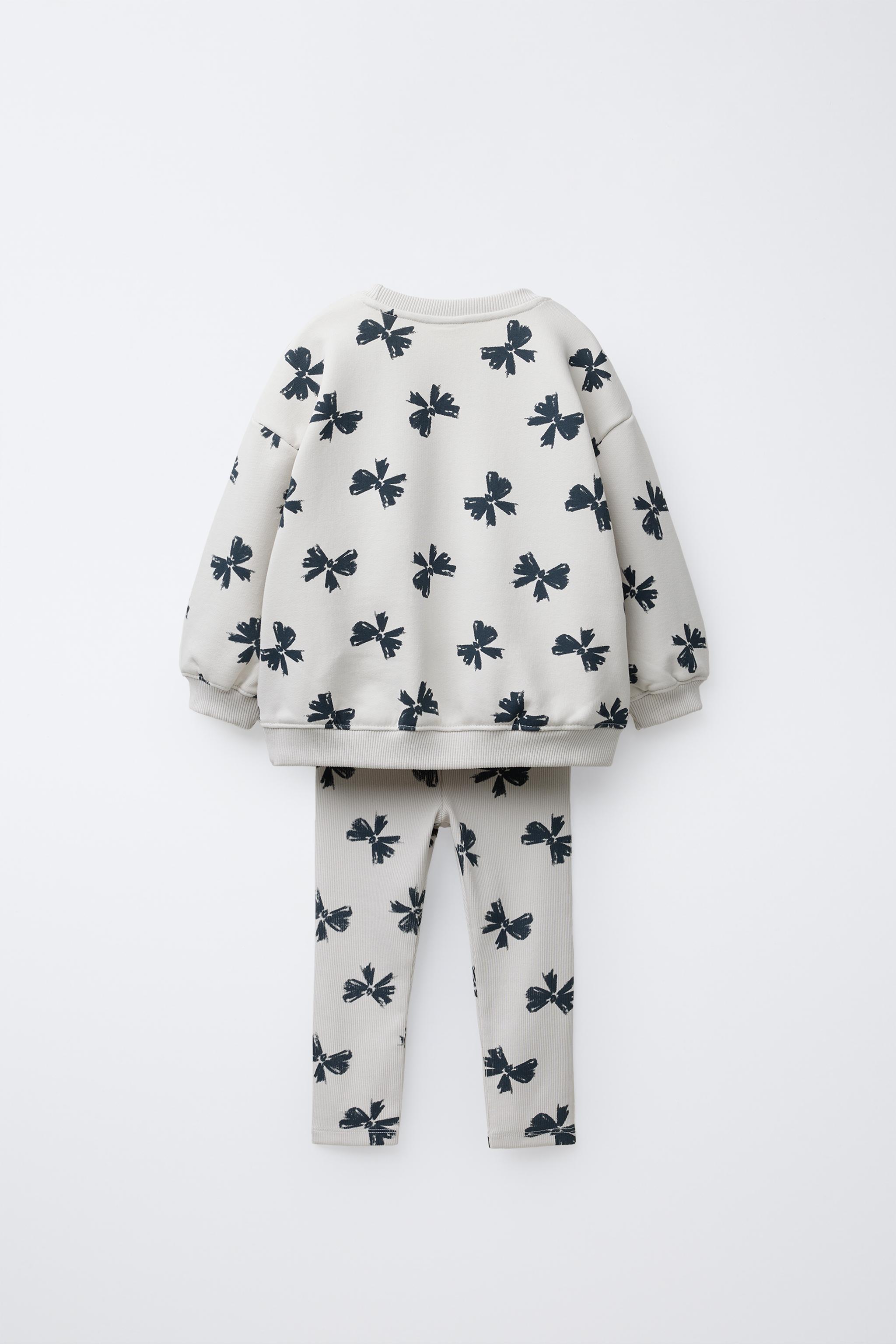 PRINTED RIB SWEATSHIRT AND LEGGING JOGGING SET