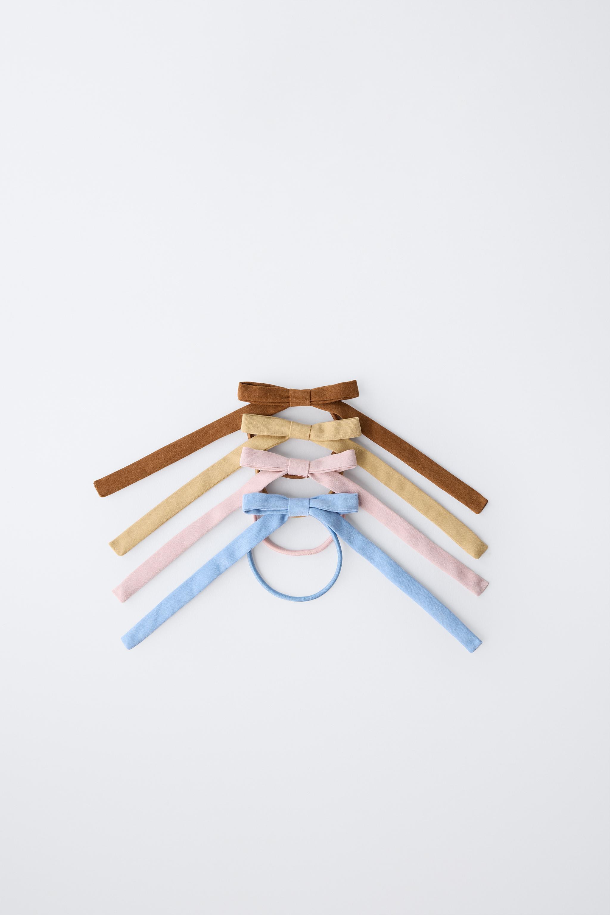 FOUR-PACK OF FAUX SUEDE BOW HAIR TIES