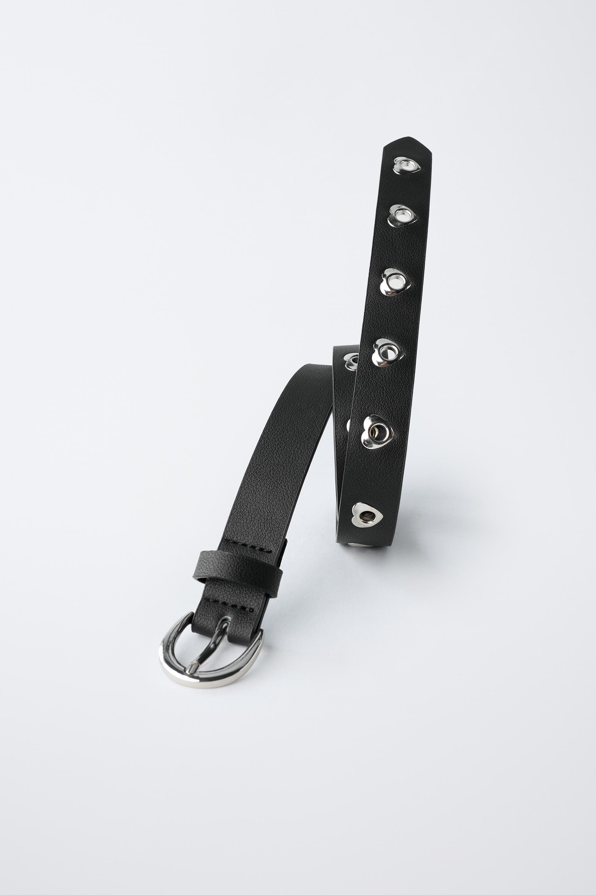 EYELET FAUX LEATHER BELT
