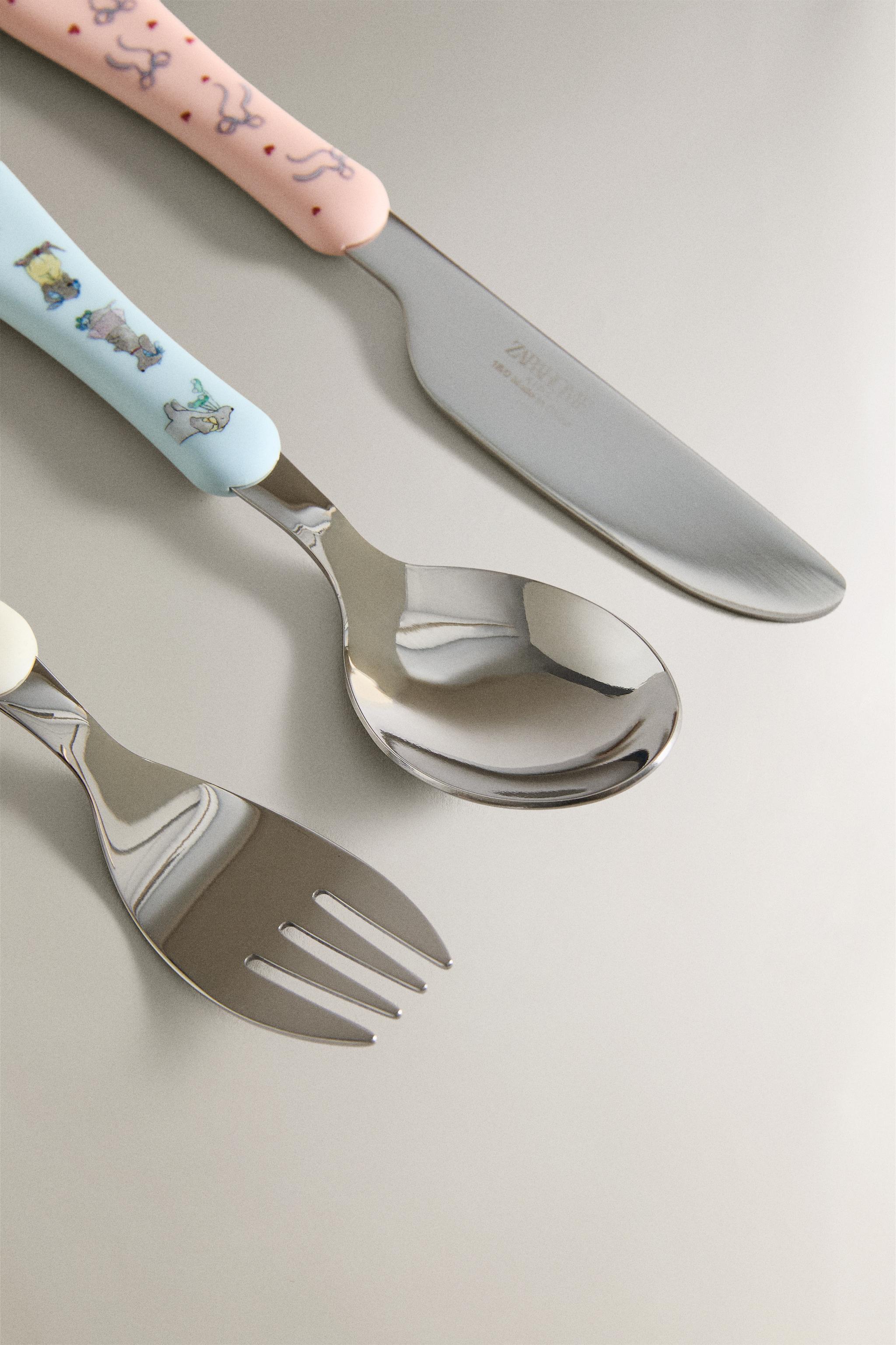 CHILDREN'S FLATWARE SET SKATING DOG