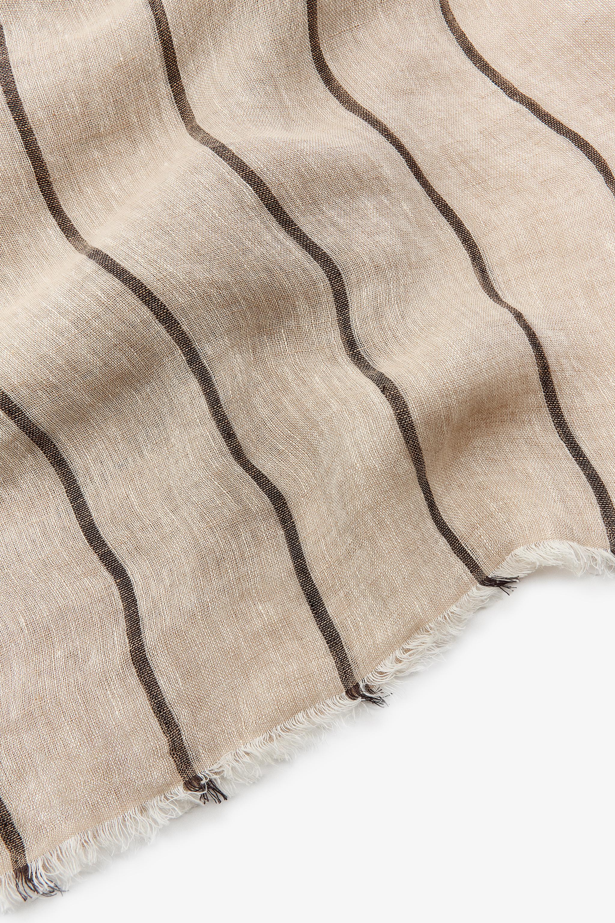 100% STRIPED LINEN SCARF
