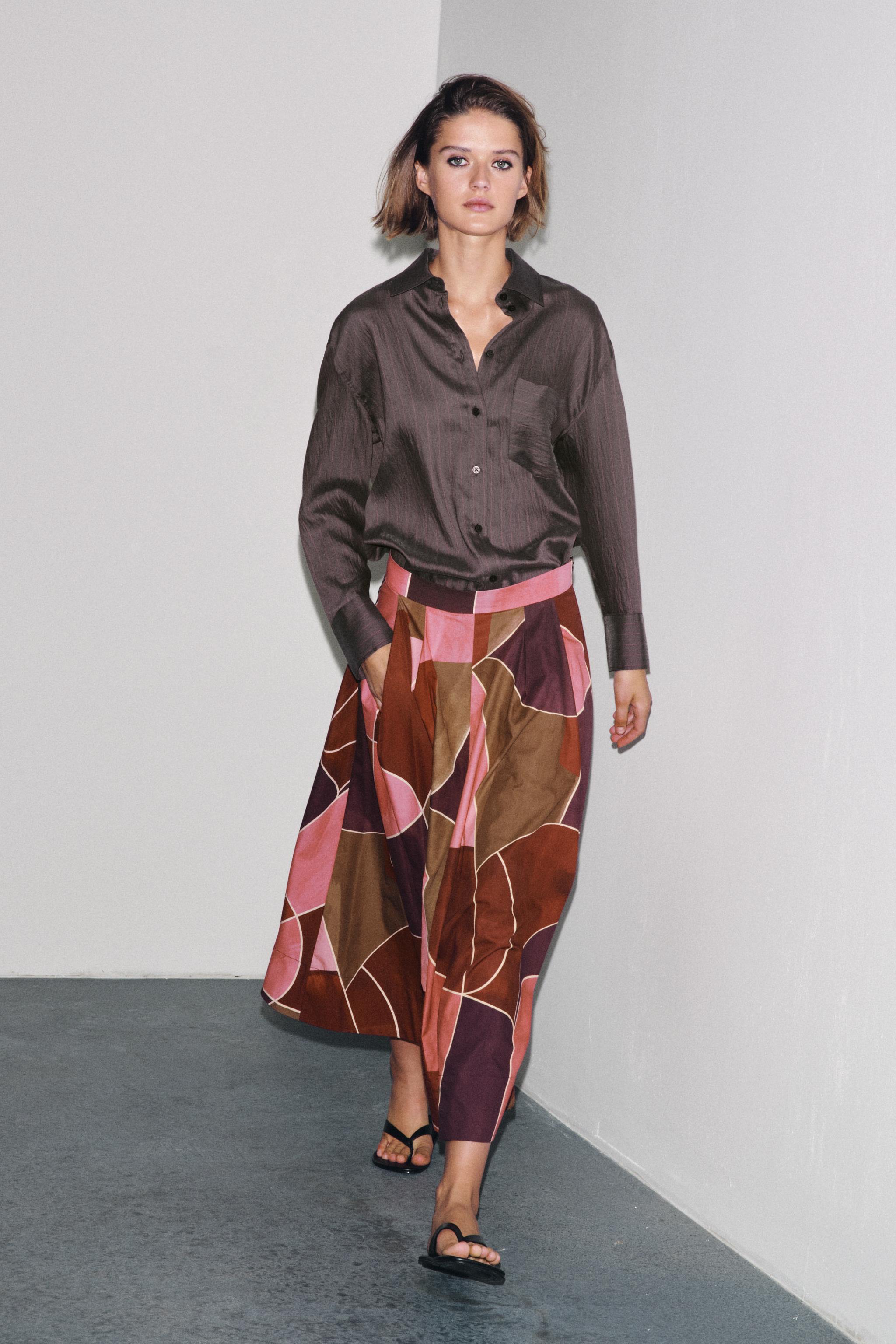 PRINTED MIDI SKIRT ZW COLLECTION