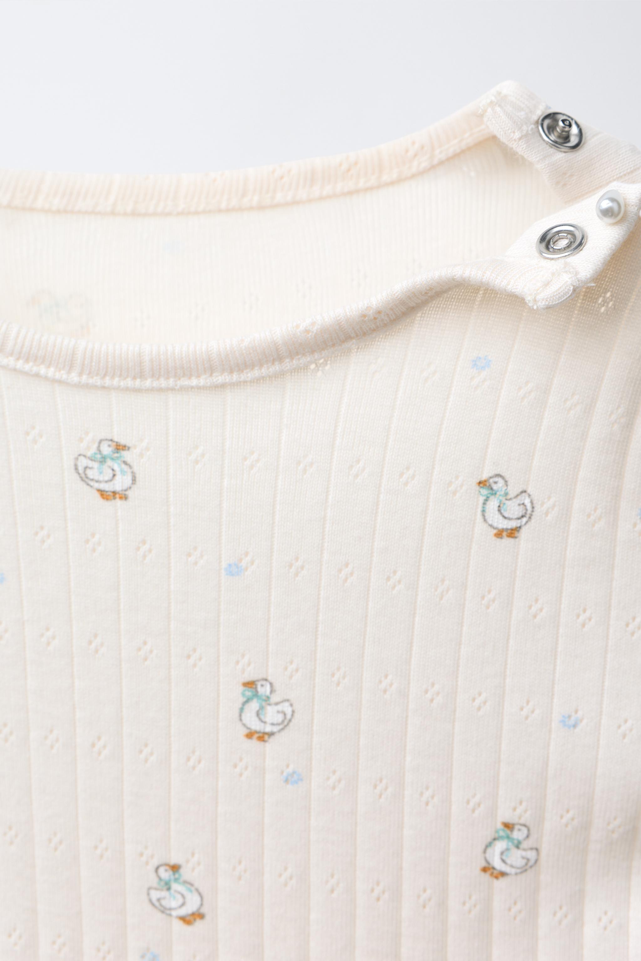 GOOSE PRINT CARDIGAN, BODYSUIT AND LEGGING SET