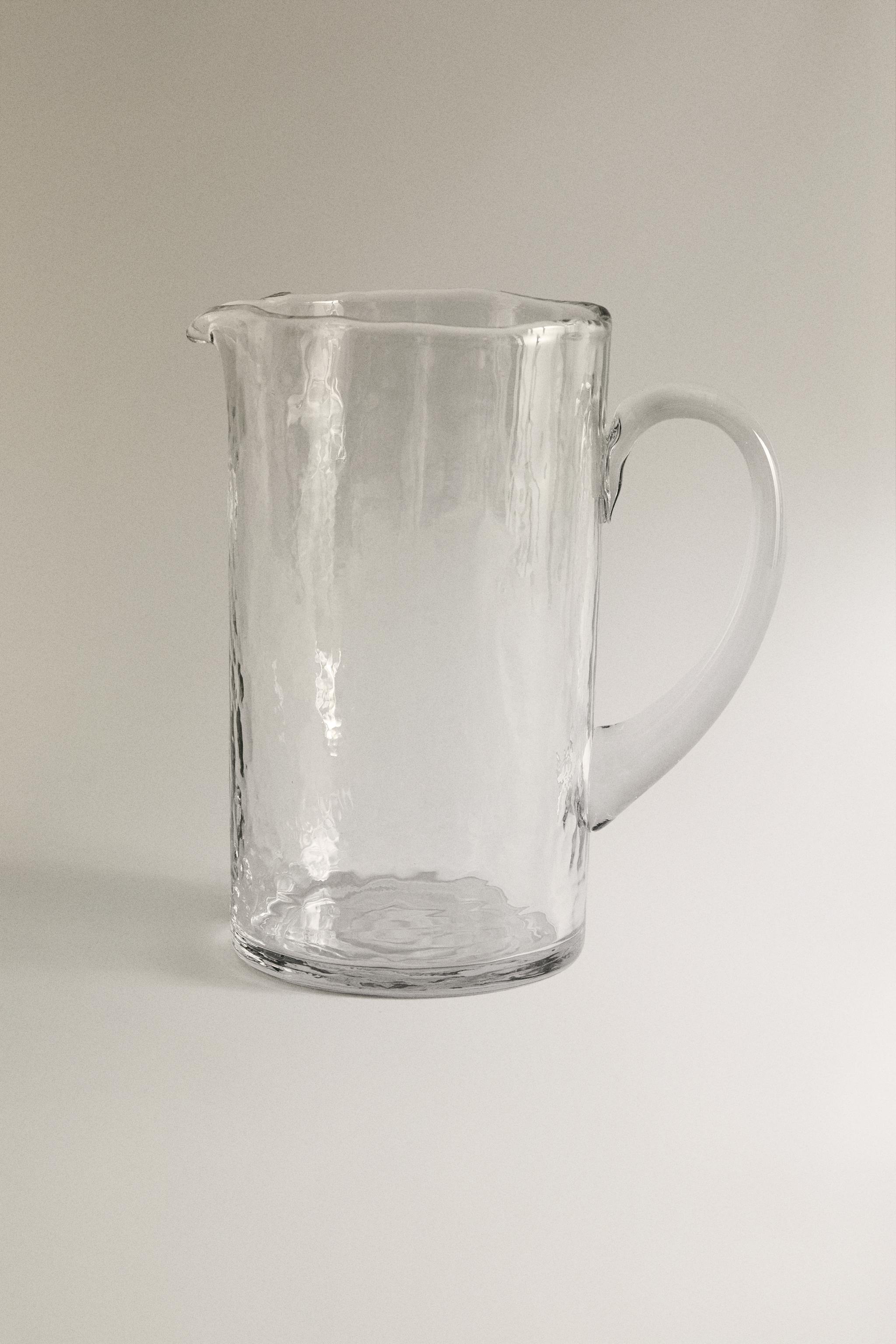 HAMMERED GLASS PITCHER