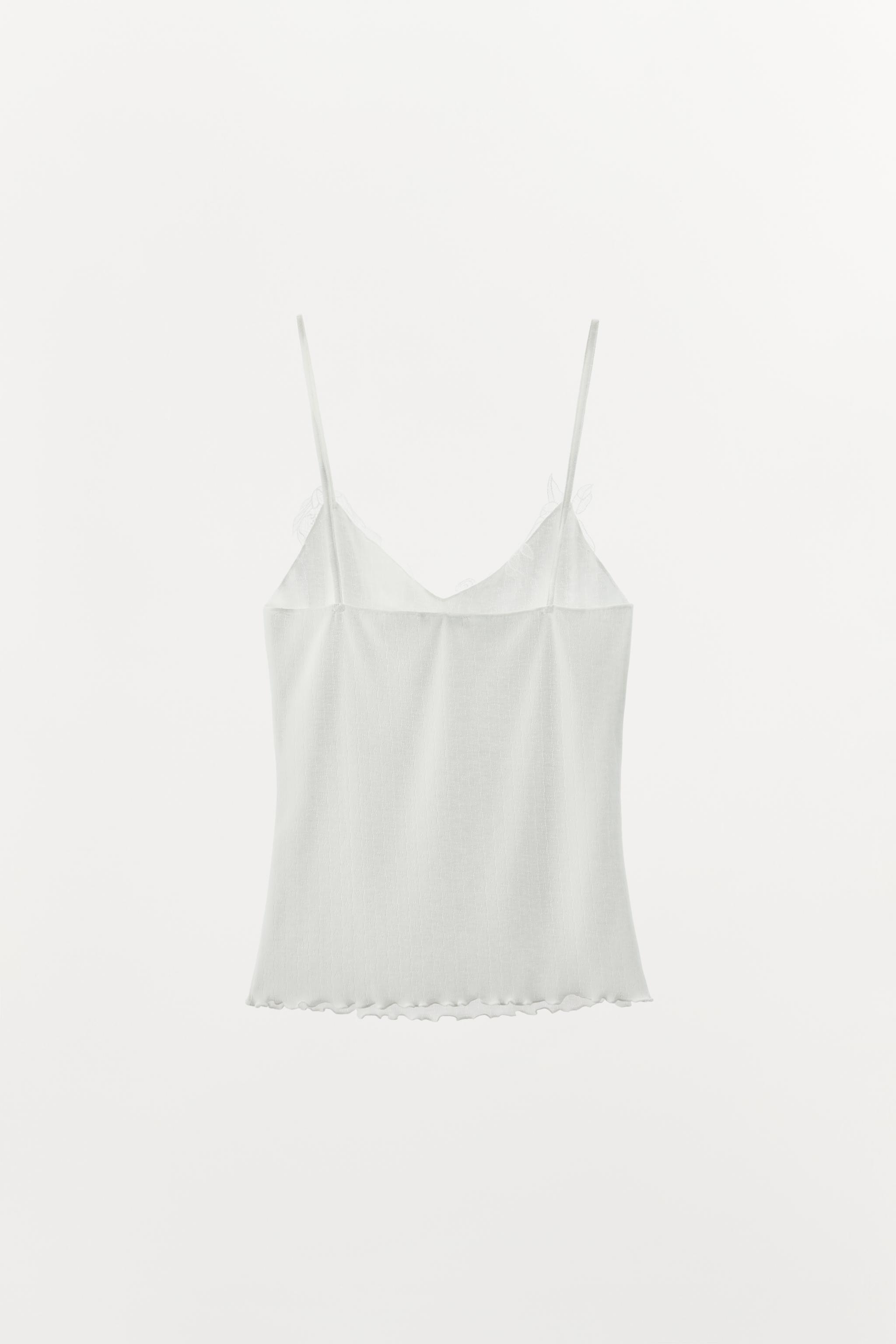 POINTELLE LACE STRAPPY TOP
